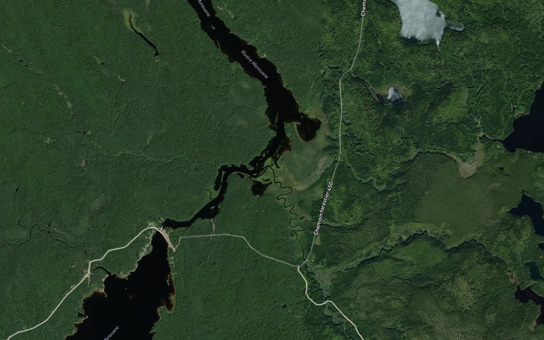 Satellite map of the Riviere Canatagami