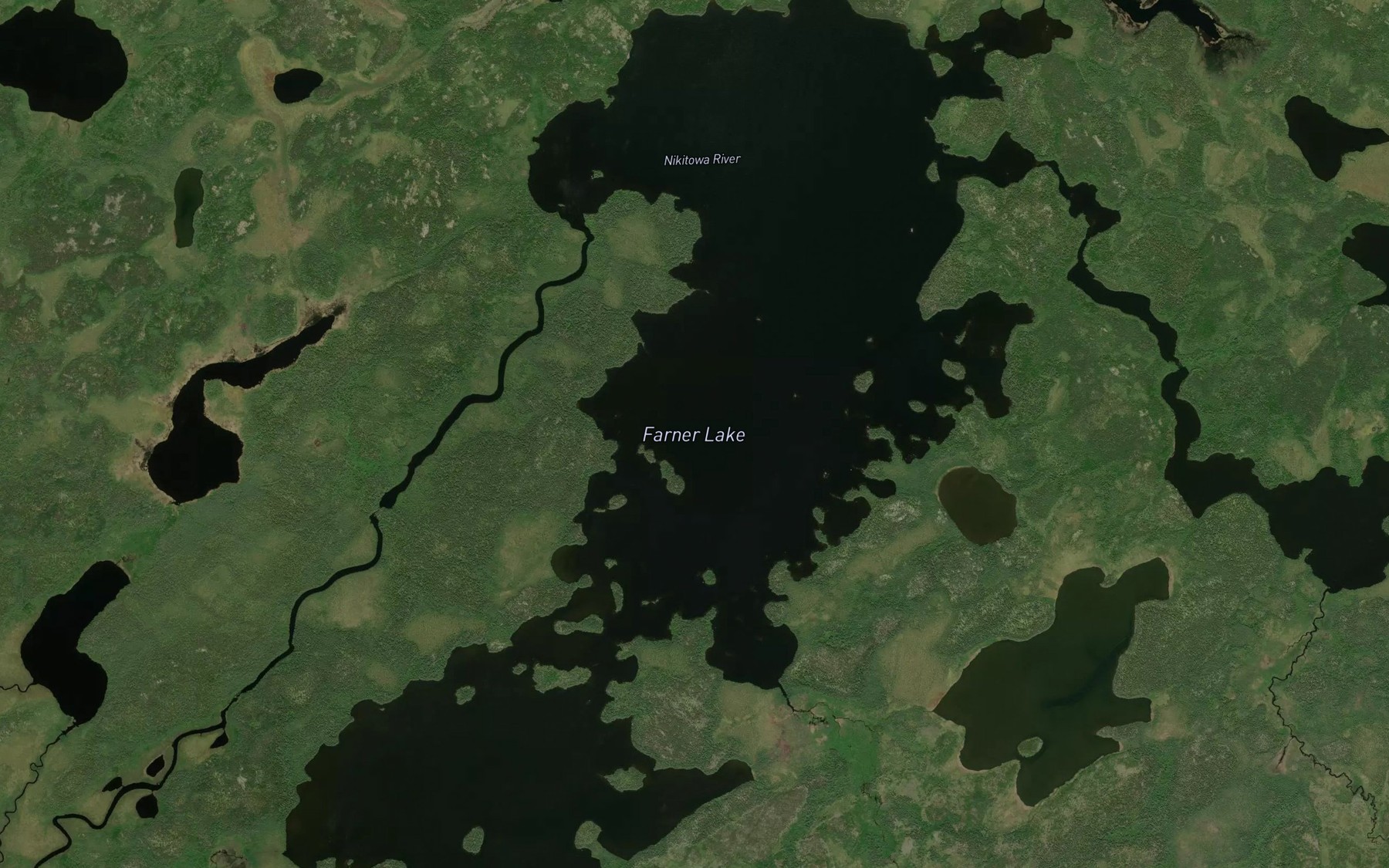 Satellite map of the Farner Lake