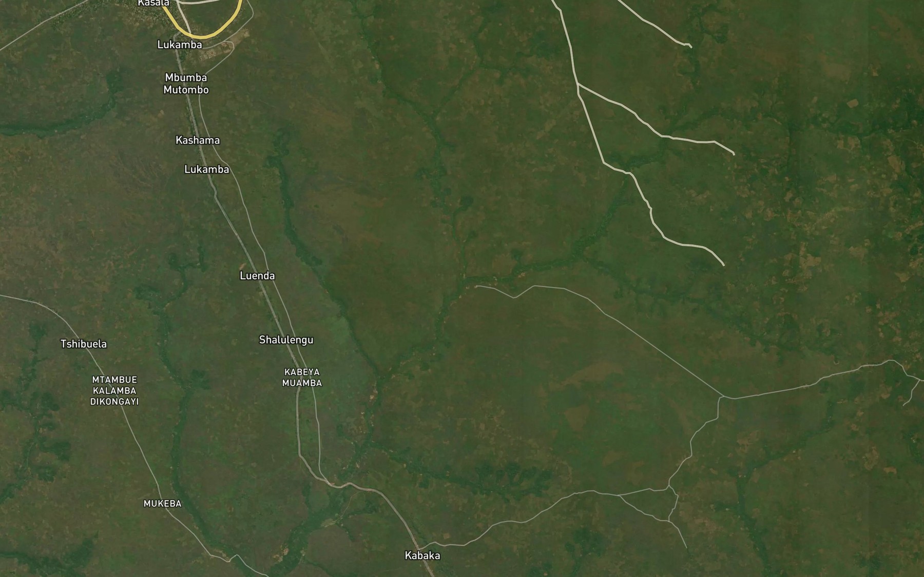 Satellite map of the Kabwanga