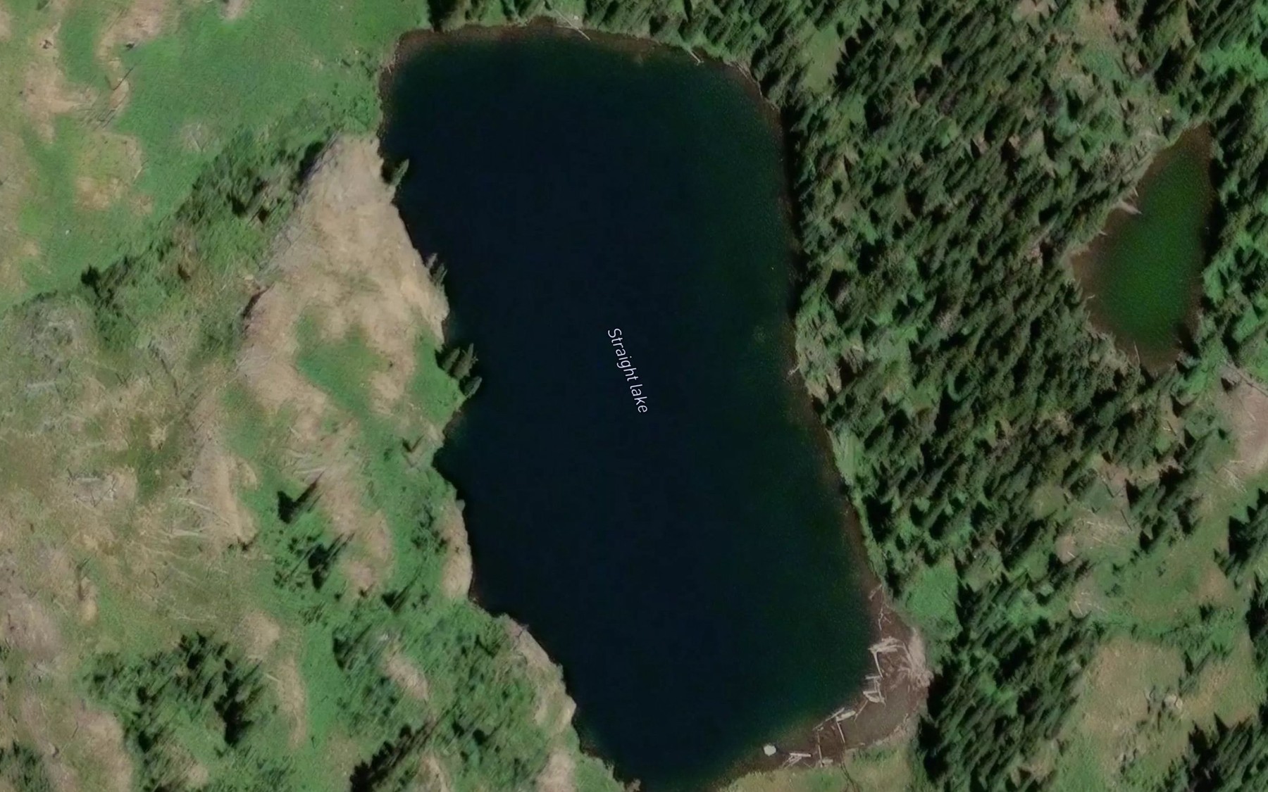 Satellite map of the Straight Lake