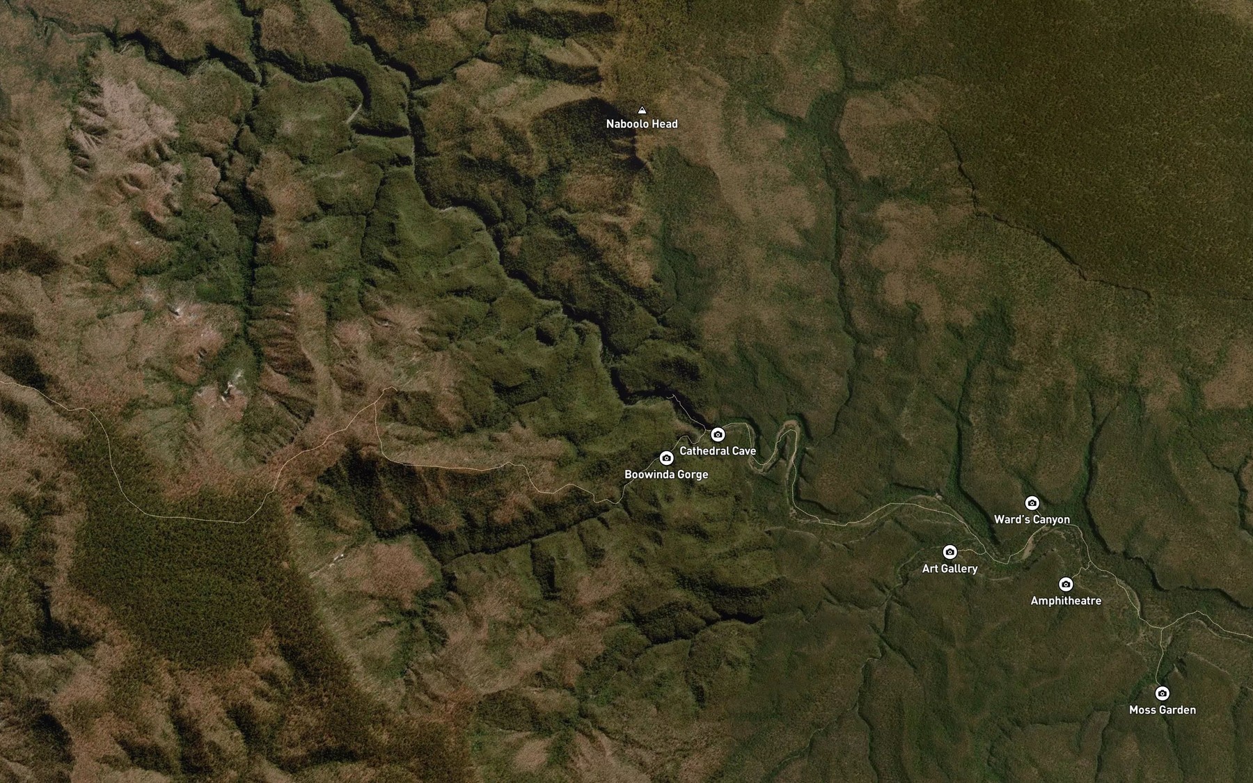 Satellite map of the Aljon Falls