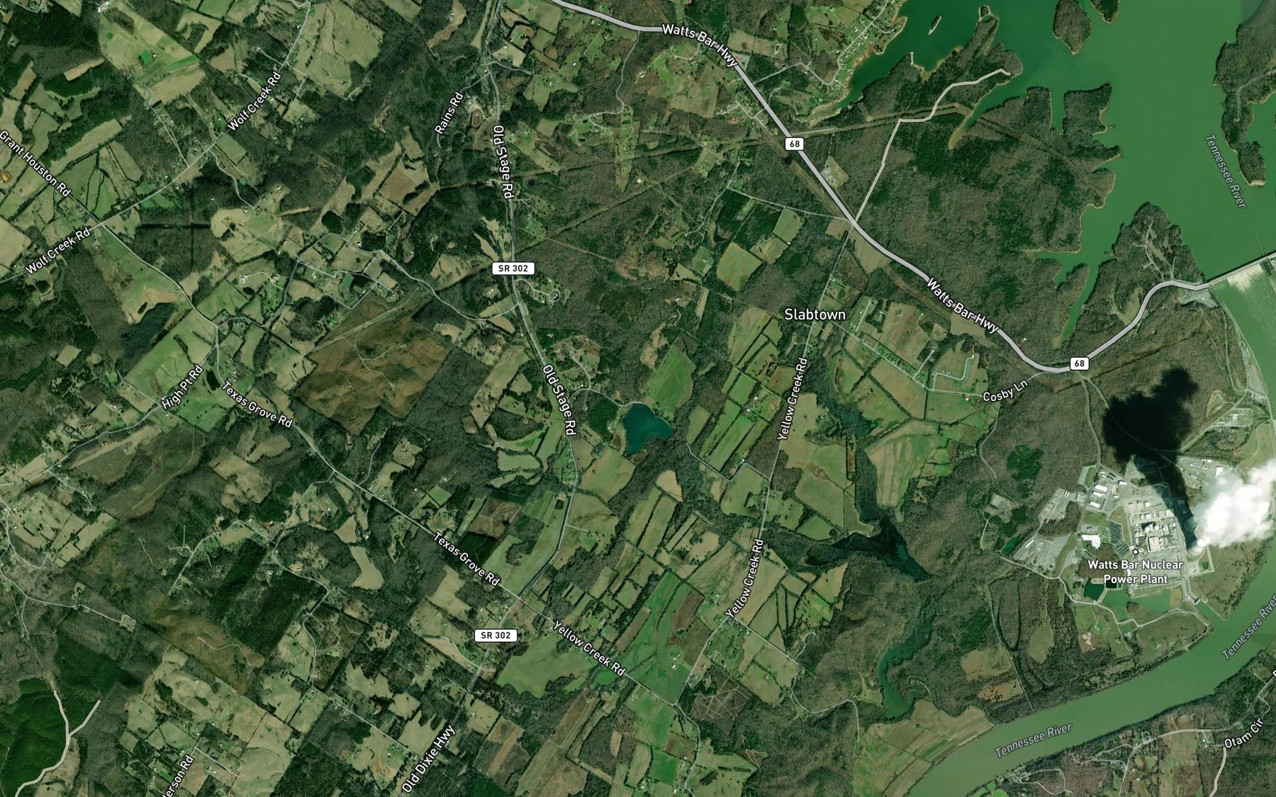 Satellite map of the Ward Spring