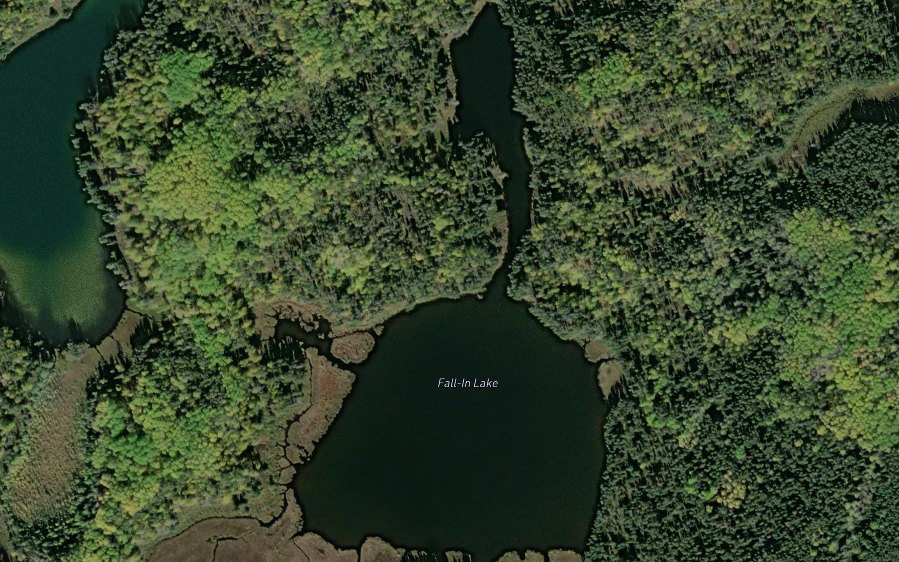 Satellite map of the Fall-In Lake