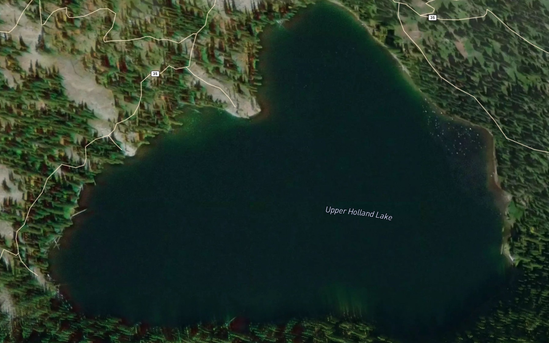Satellite map of the Upper Holland Lake
