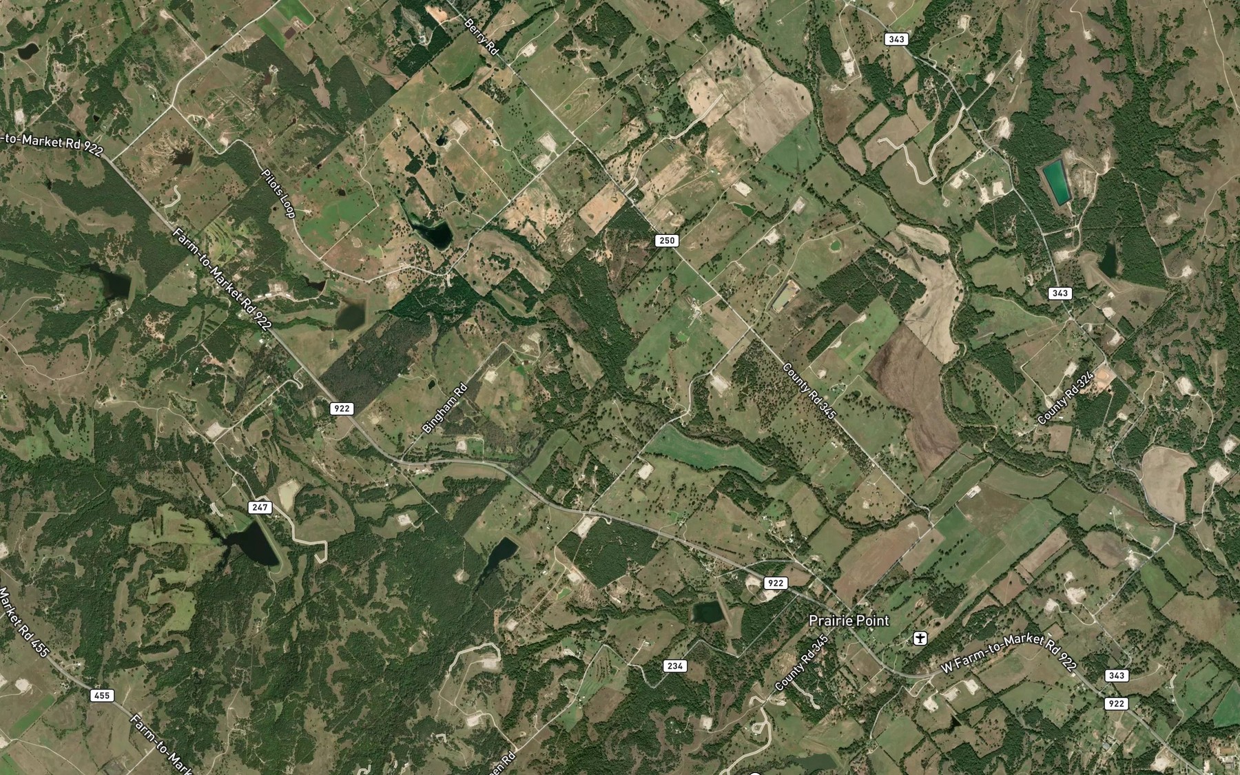 Satellite map of the South Bingham Creek