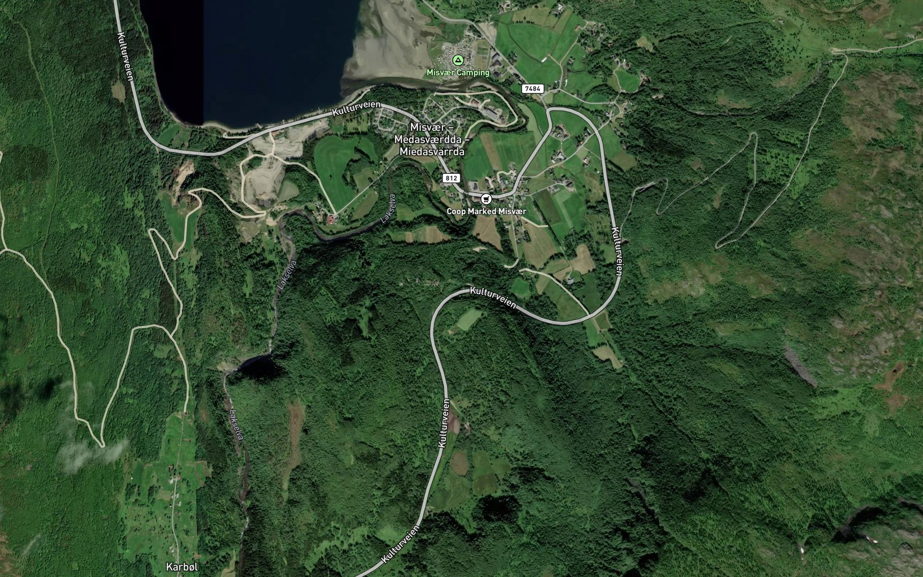 Satellite map of the Gropelva