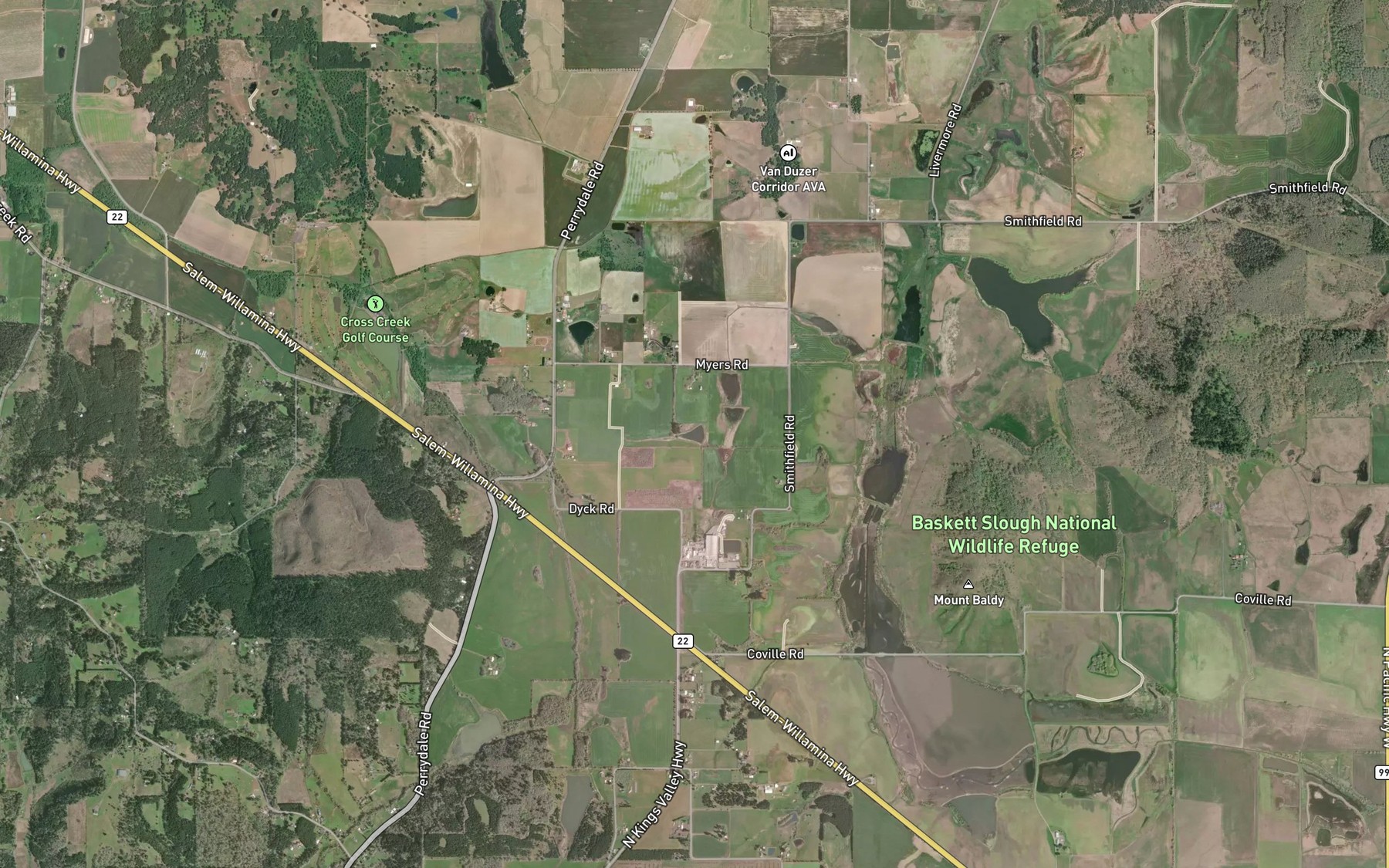 Satellite map of the Copp Reservoir