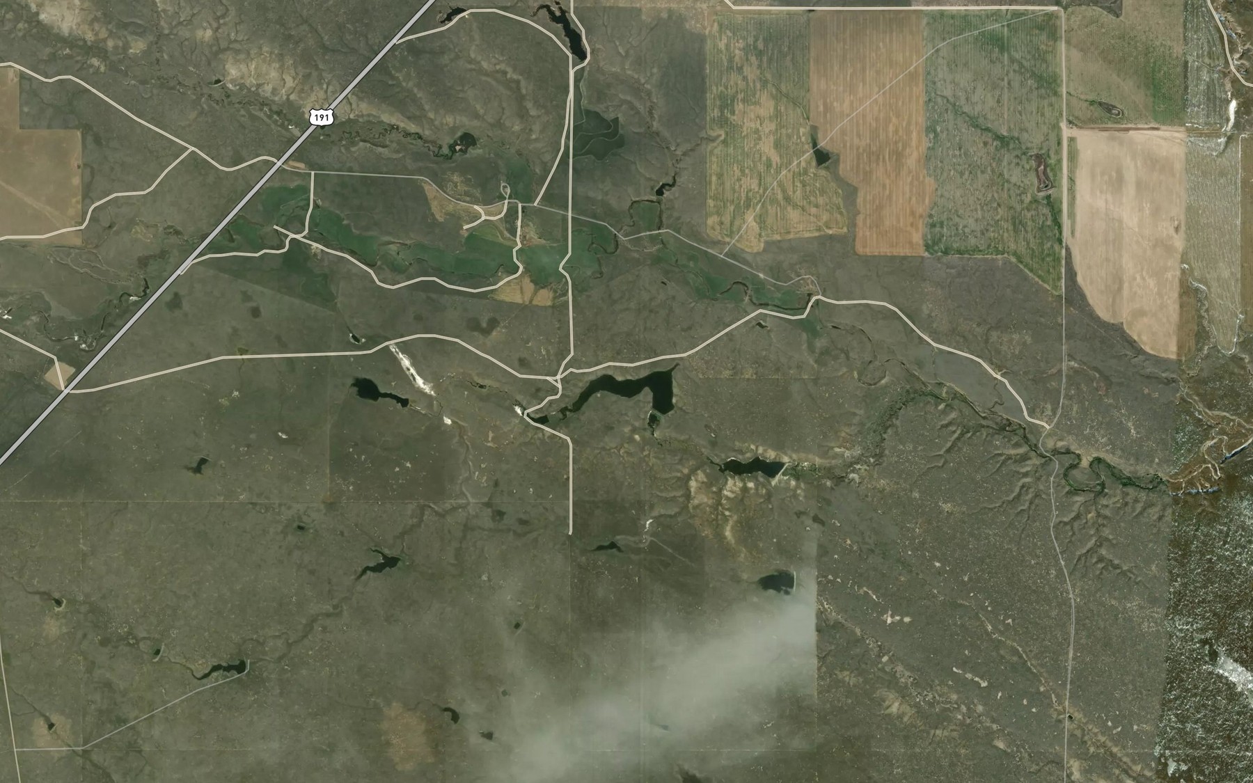 Satellite map of the Williams Coulee Reservoir