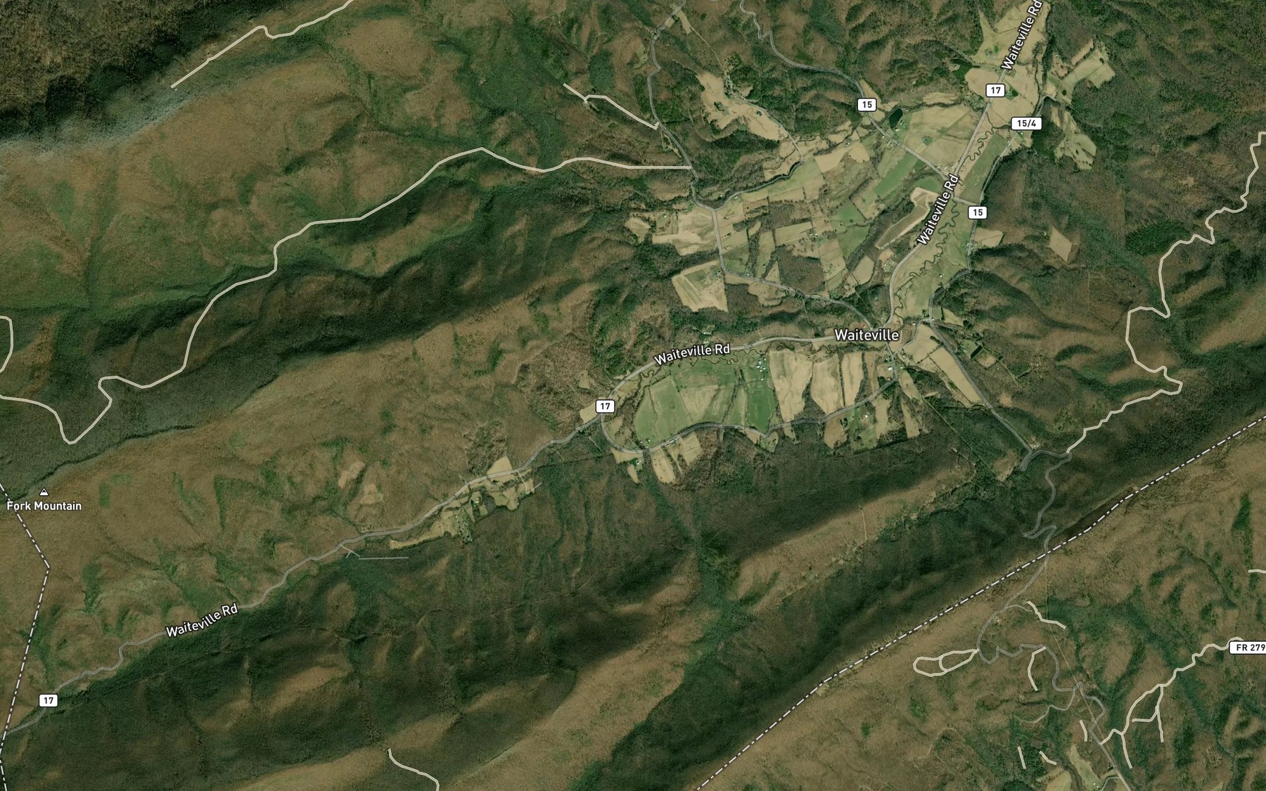 Satellite map of the Crosier Branch