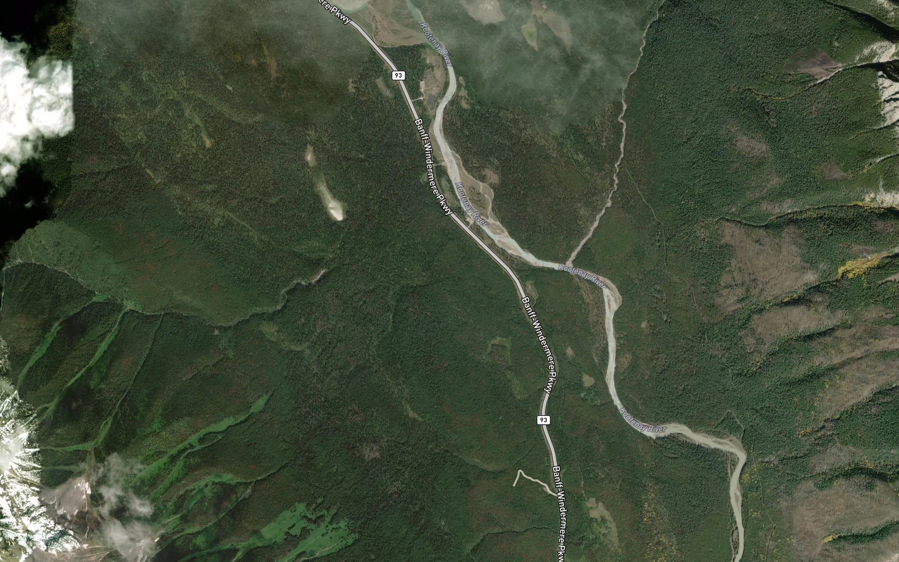 Satellite map of the Nixon Creek