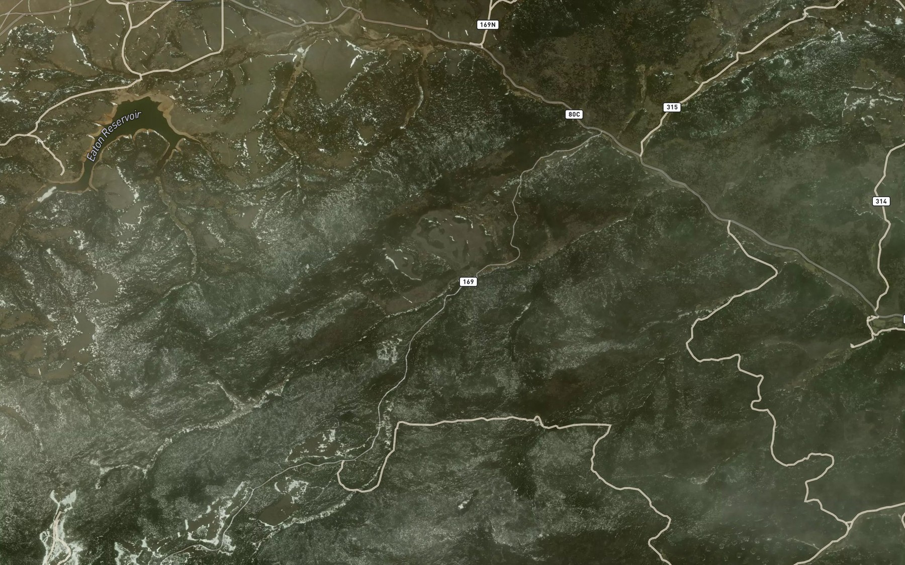 Satellite map of the West Fork Beaver Creek