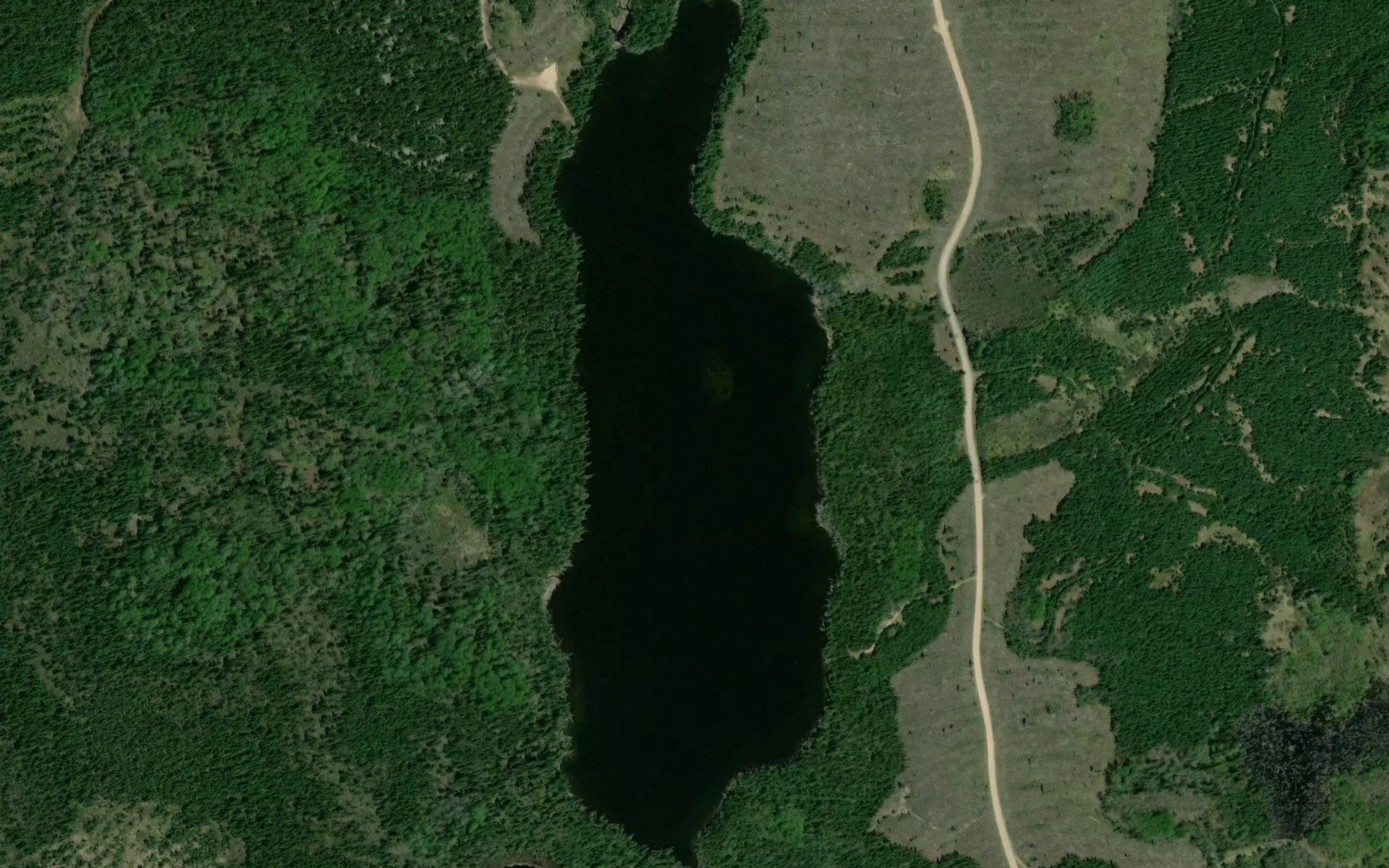 Satellite map of the Warner Lake