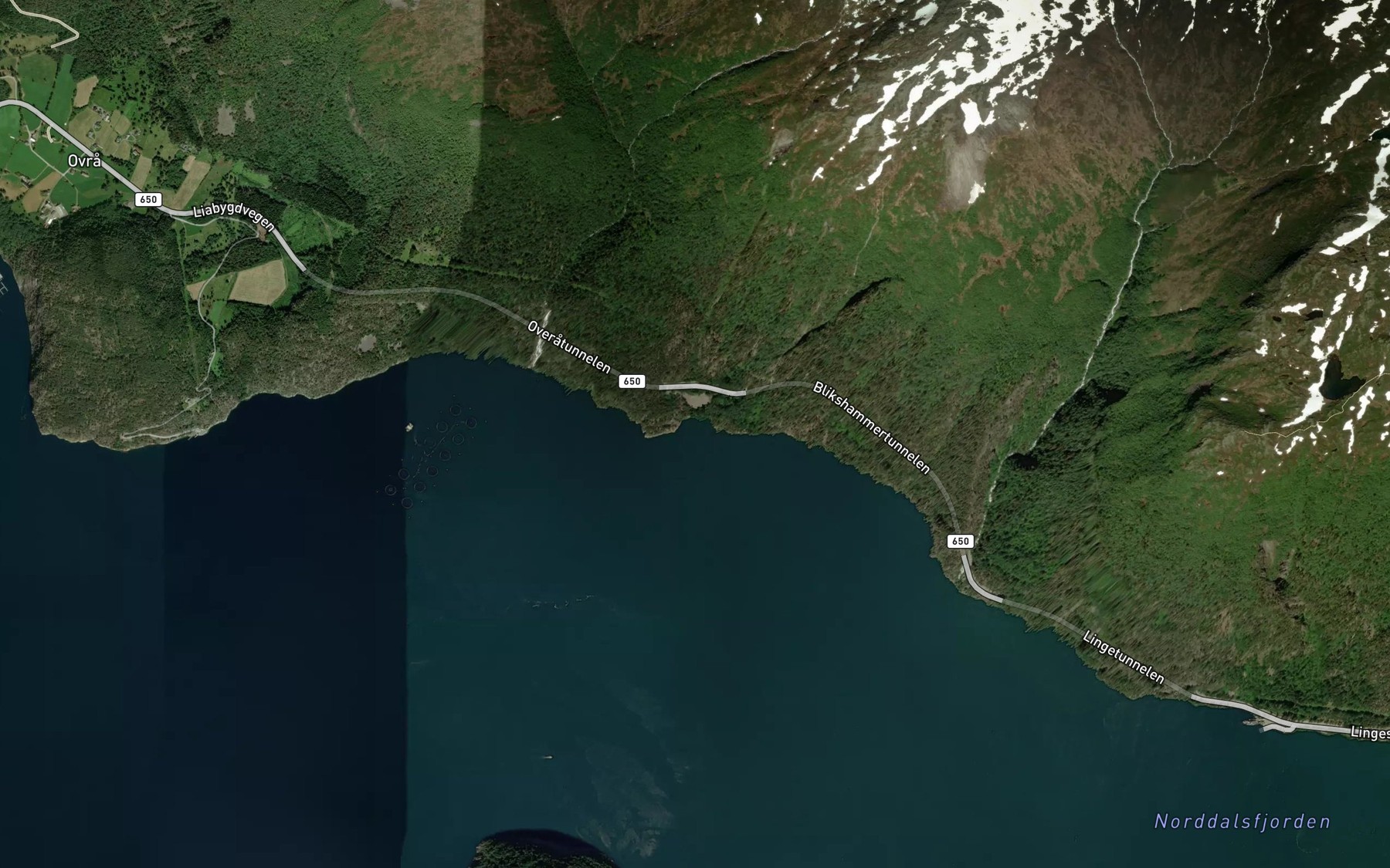 Satellite map of the Lauvvika