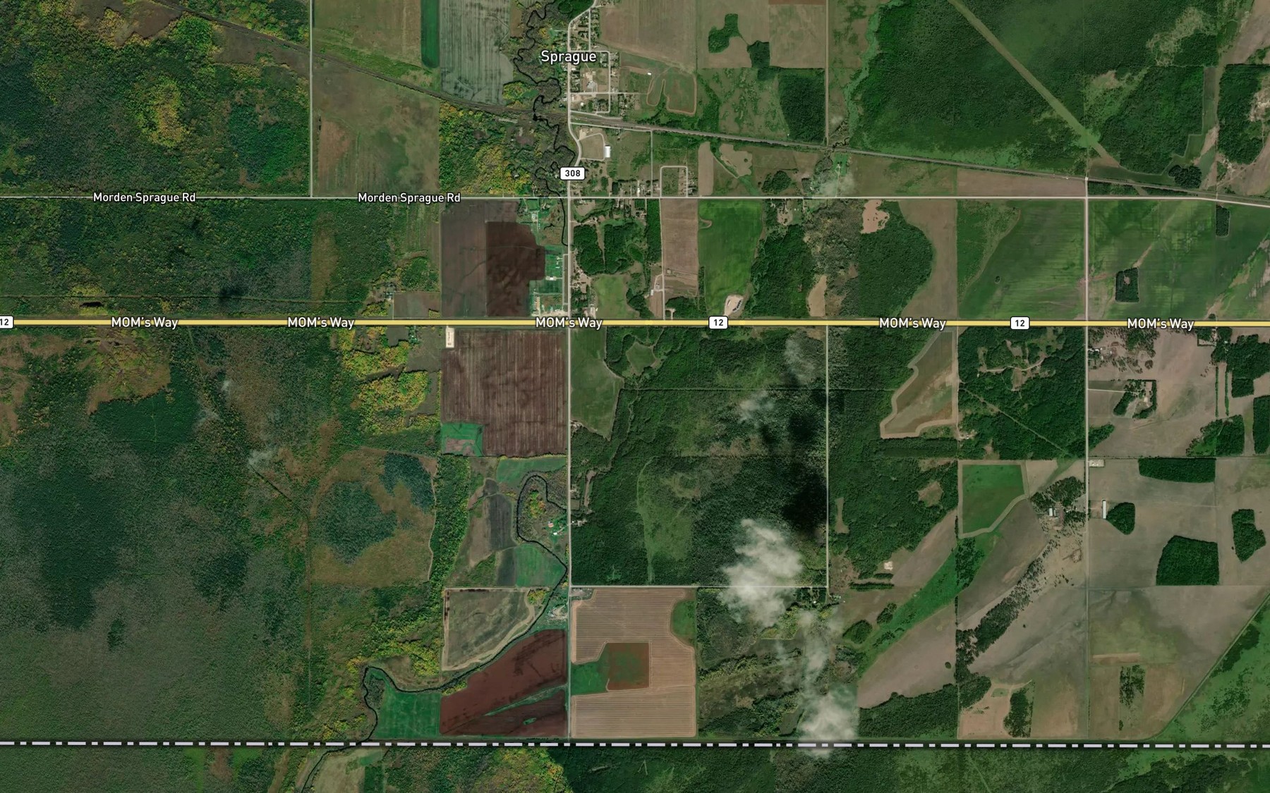 Satellite map of the Mud Creek