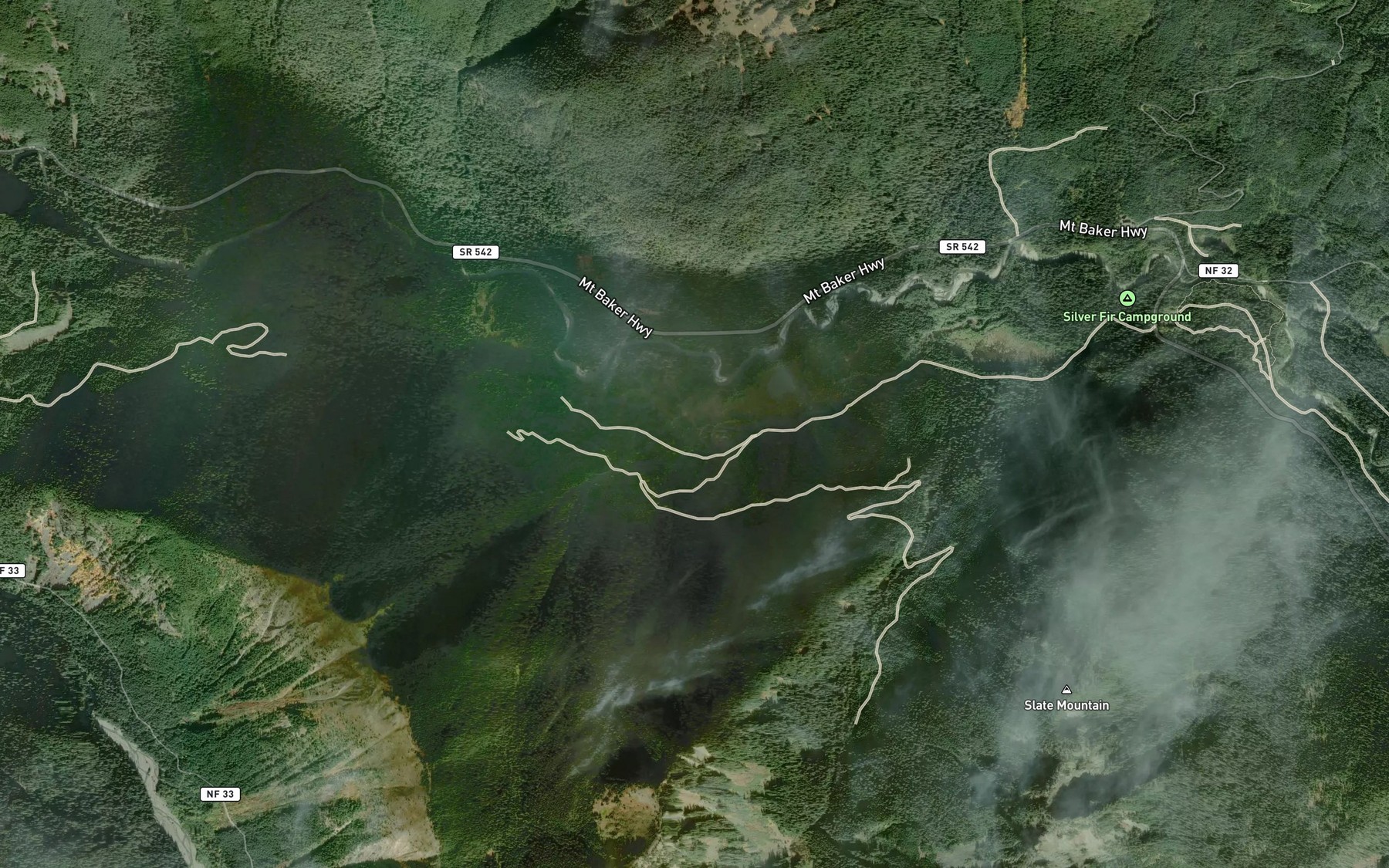 Satellite map of the Anderson Creek