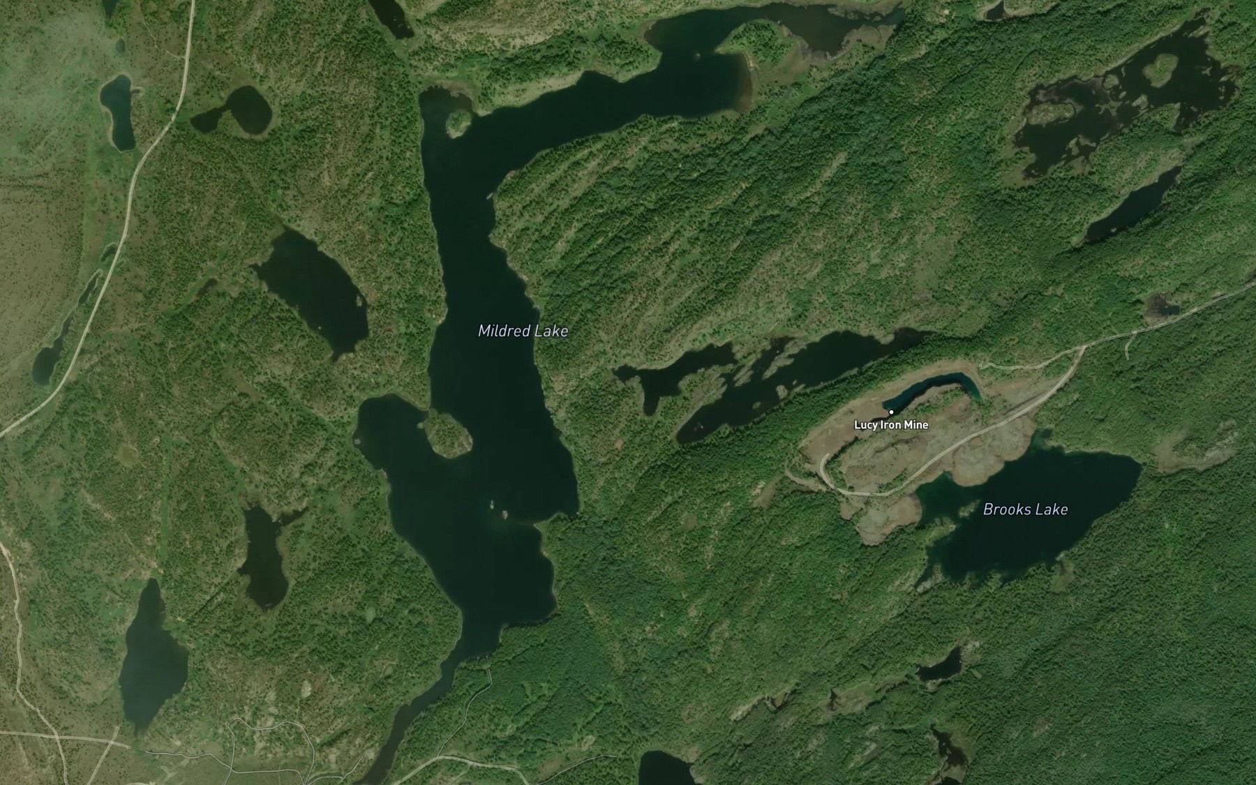 Satellite map of the Mildred Lake