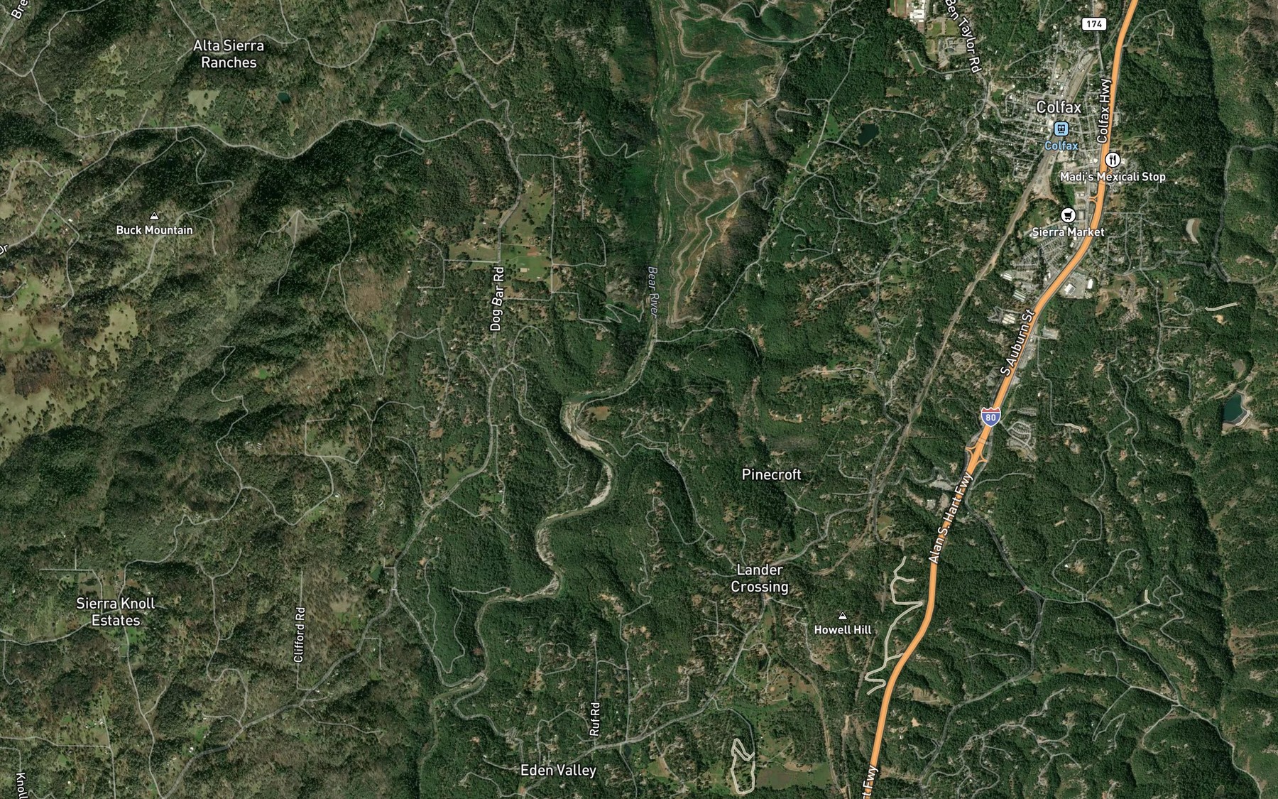 Satellite map of the Bear River Canal