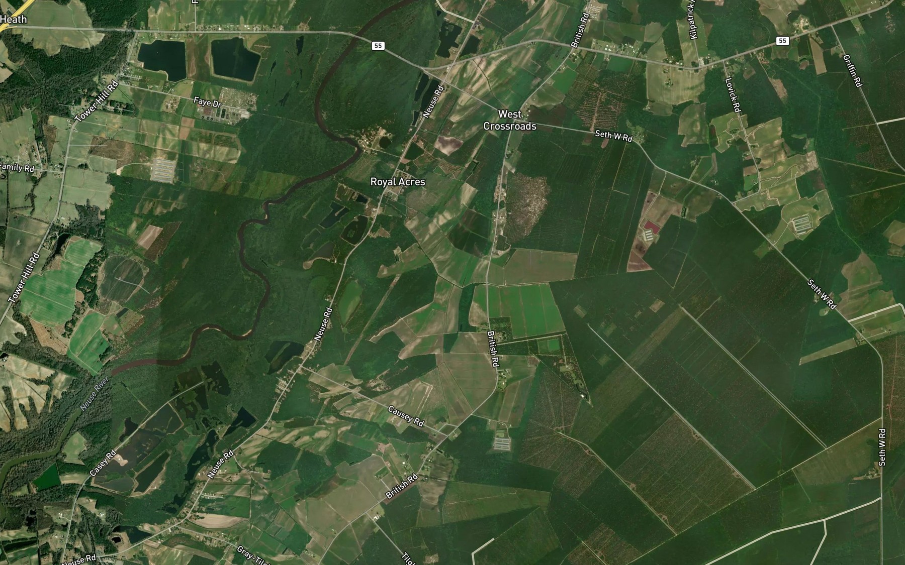 Satellite map of the Rhem Canal
