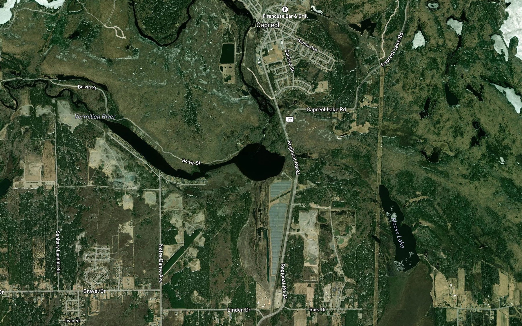 Satellite map of the Greens Lake