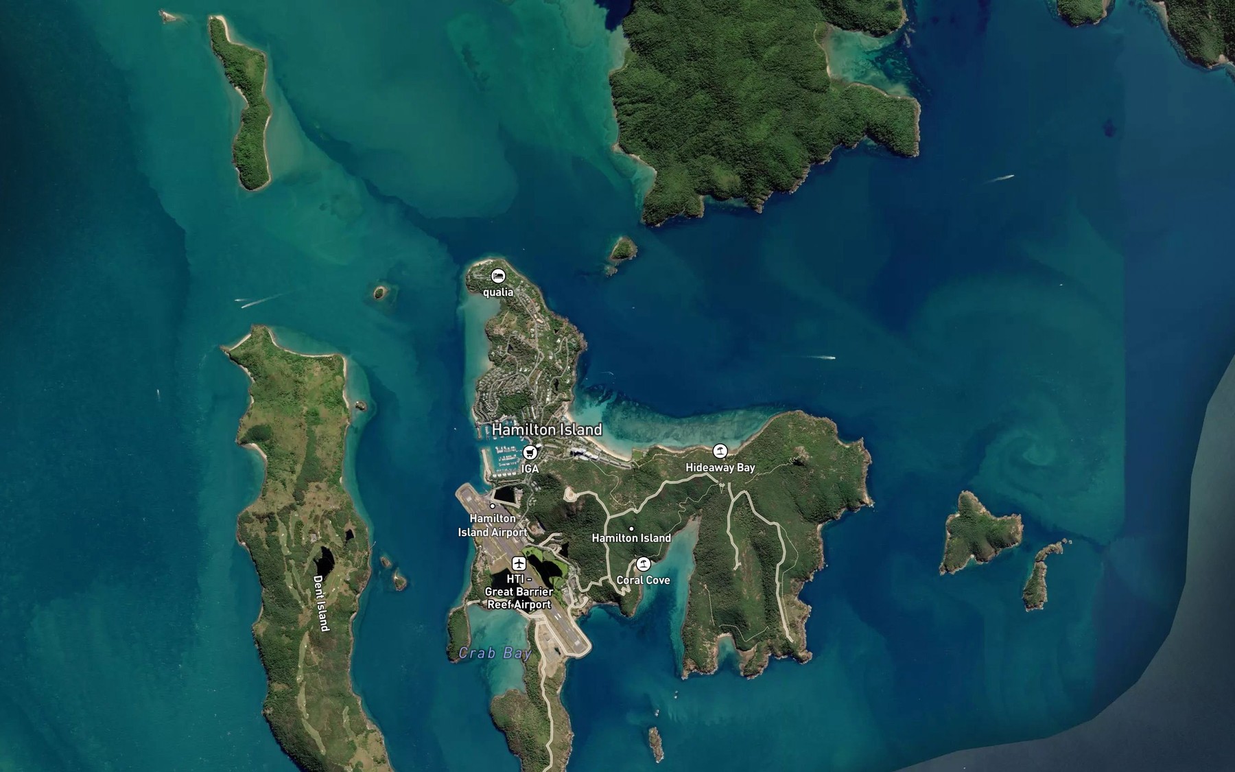 Satellite map of the Catseye Bay