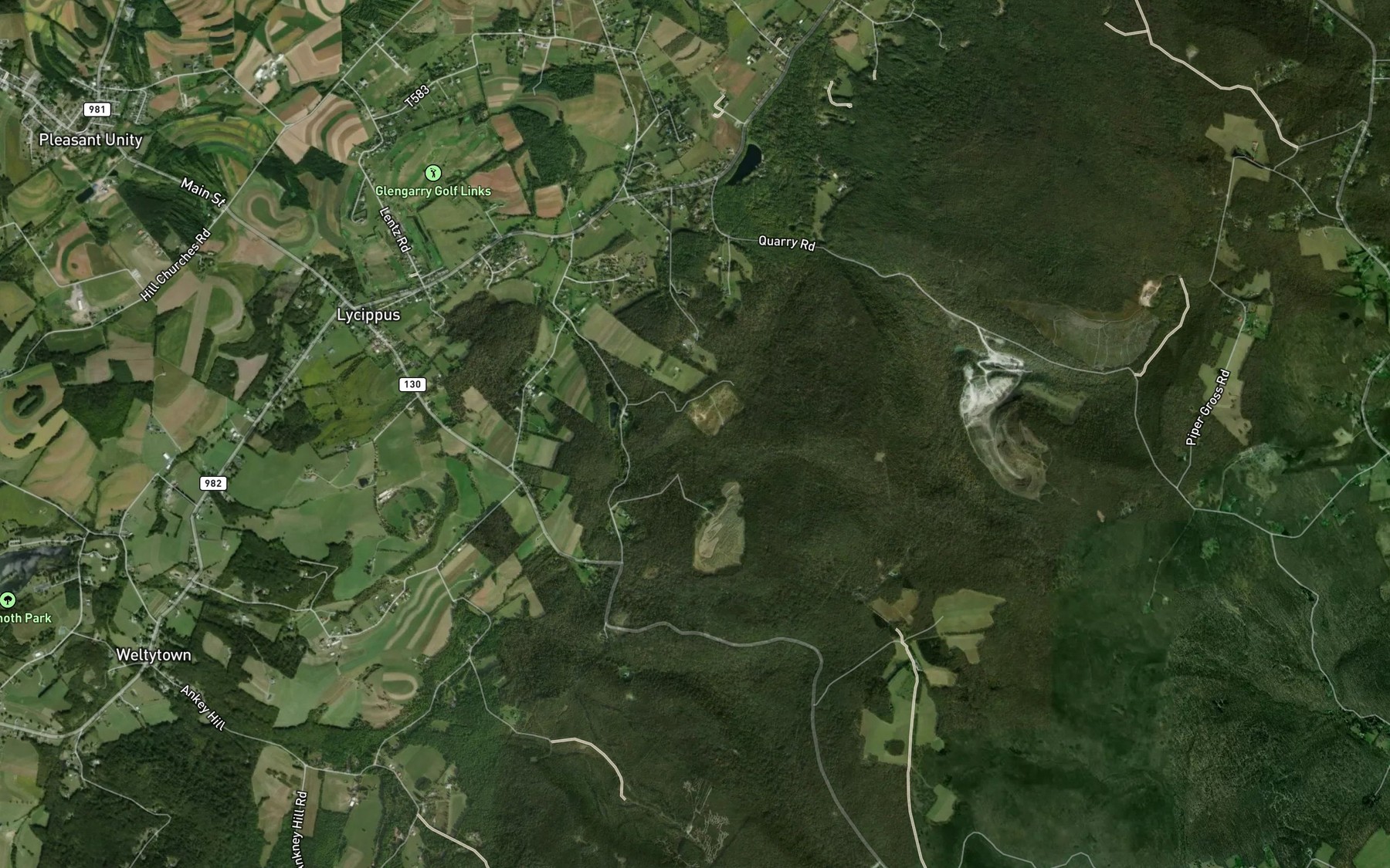 Satellite map of the County Reservoir