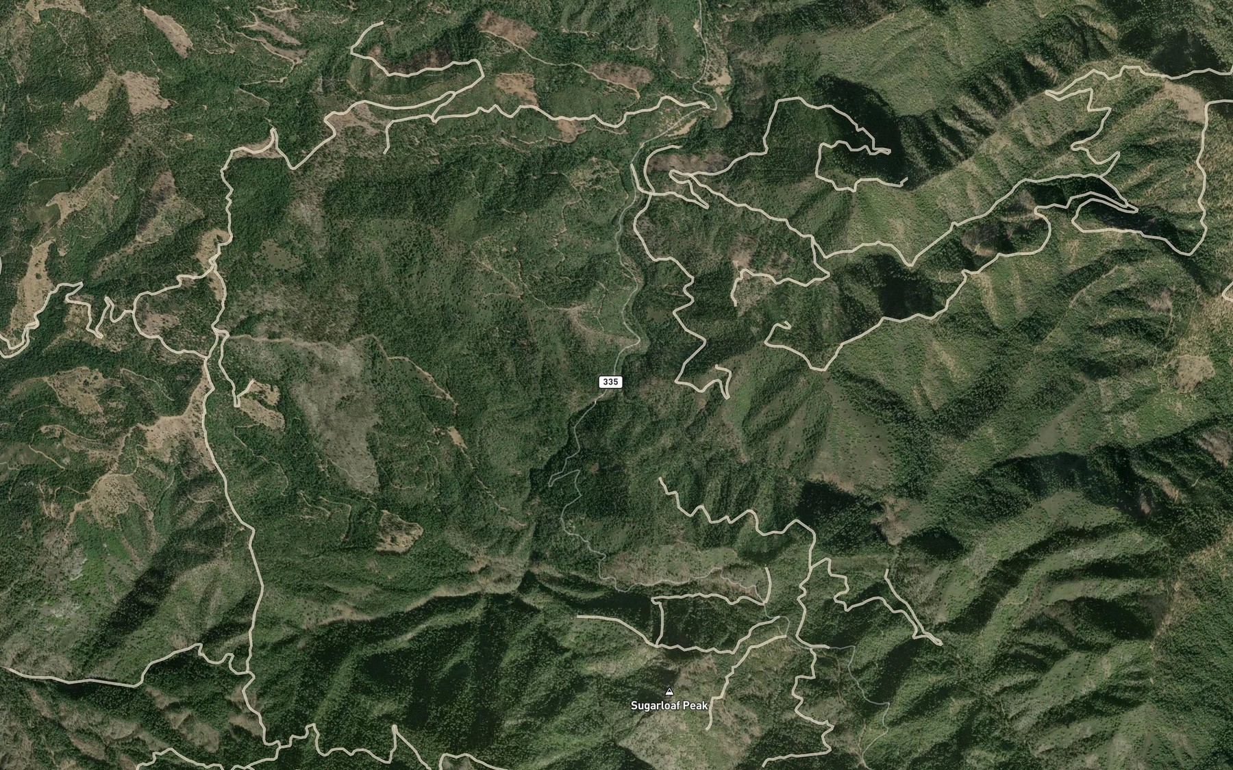Satellite map of the East Fork Browns Creek