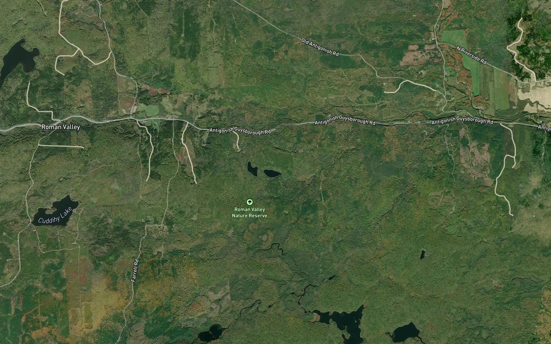 Satellite map of the Freds Lakes