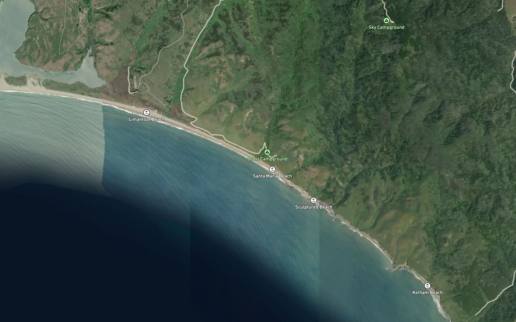 Satellite map of the Santa Maria Creek