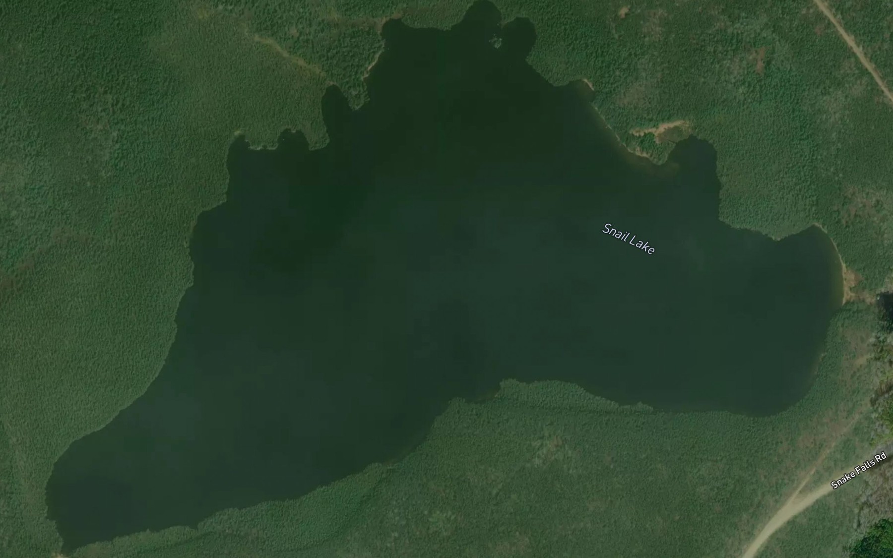 Satellite map of the Snail Lake