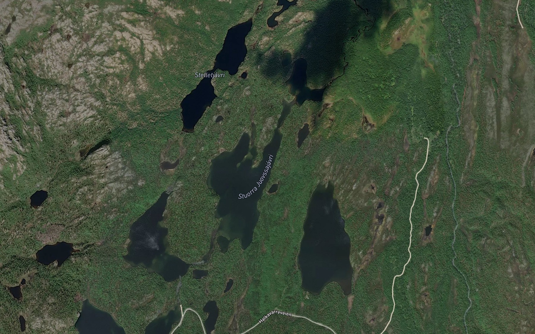 Satellite map of the Stuorra Juovssajavri
