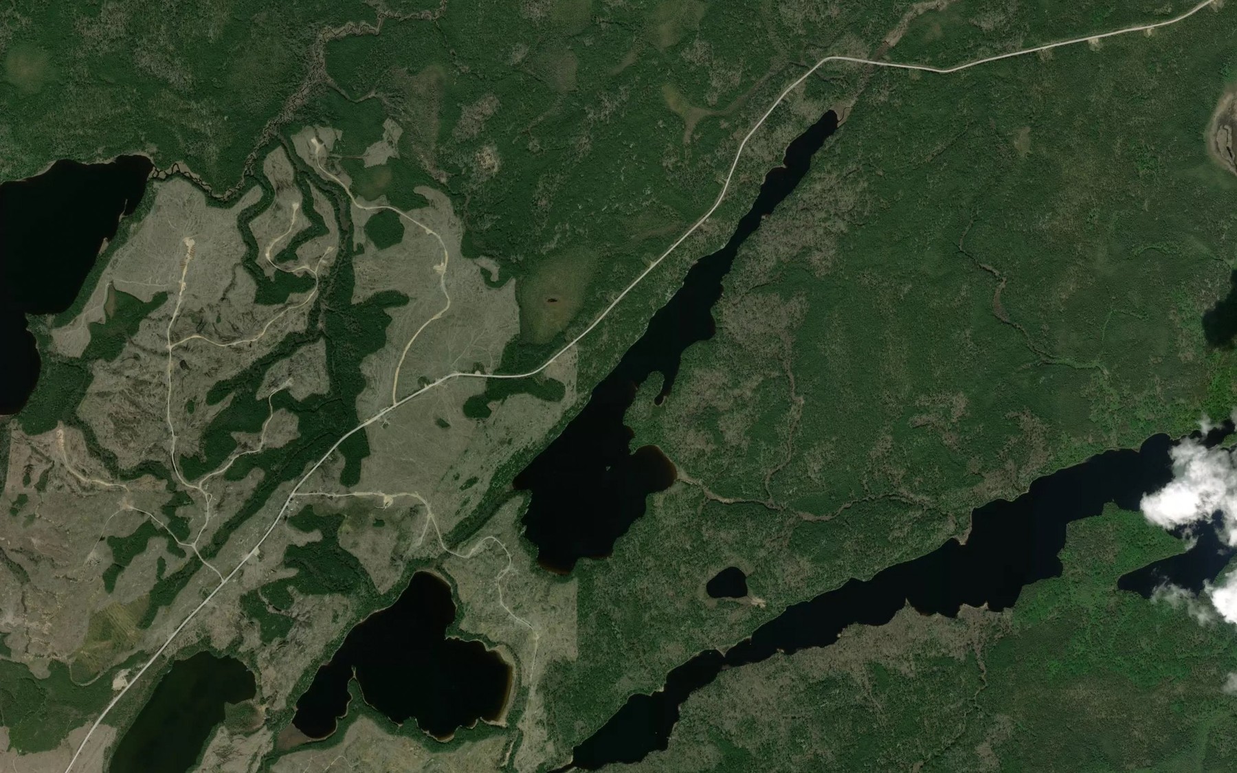Satellite map of the Binson Lake