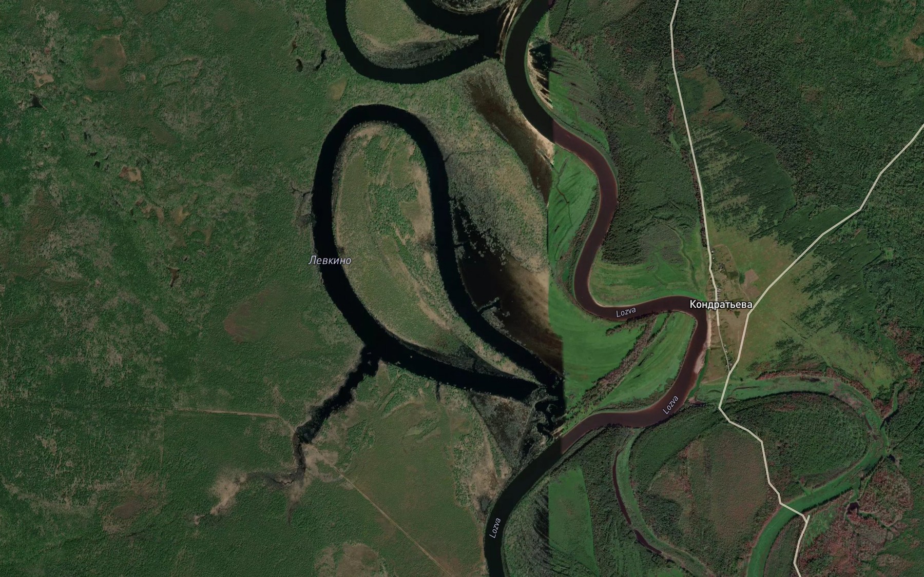 Satellite map of the Ozero Levkino
