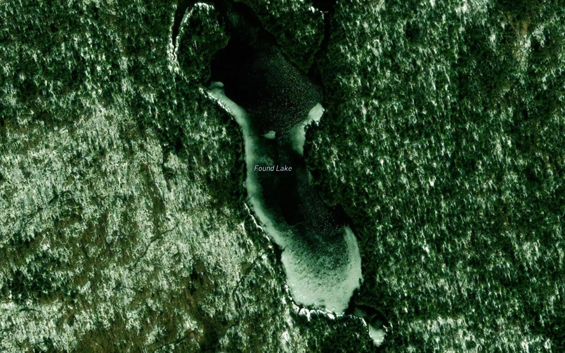 Satellite map of the Found Lake