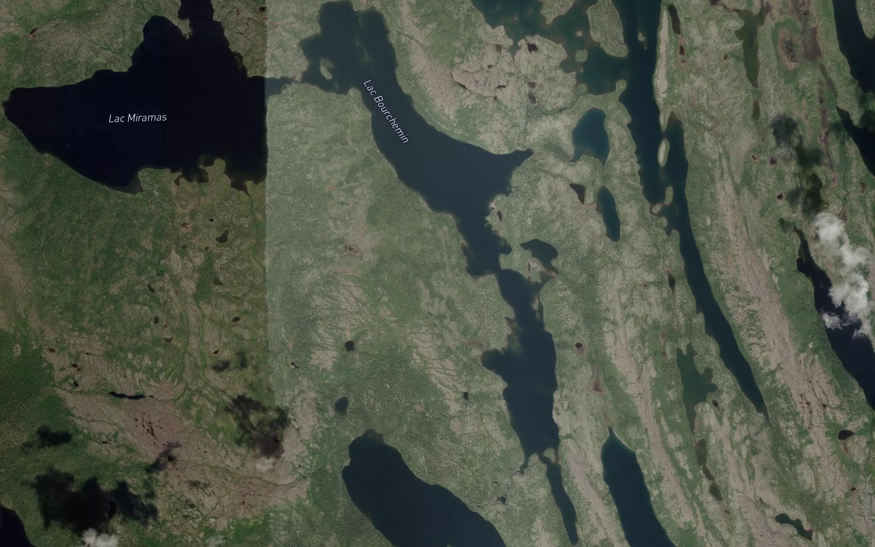 Satellite map of the Lac Bourchemin