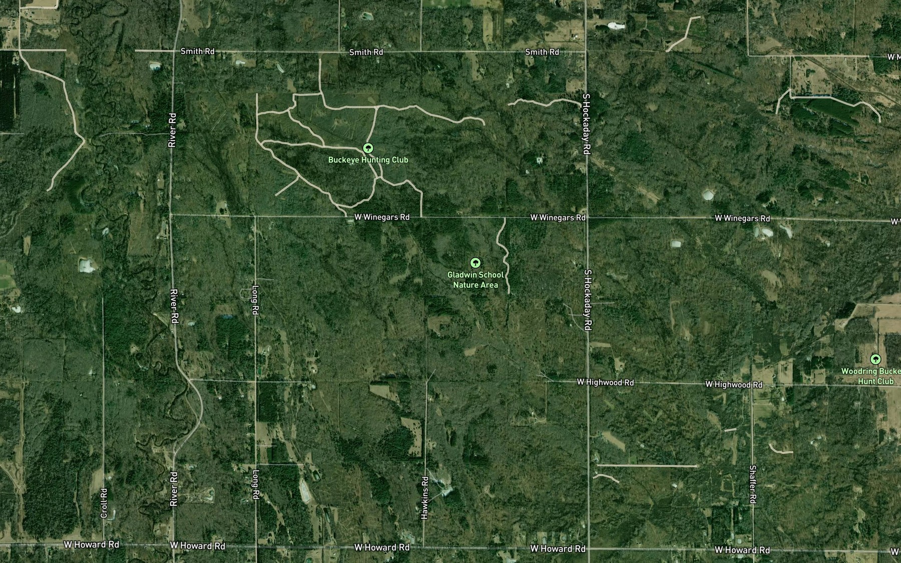 Satellite map of the Pete Drain