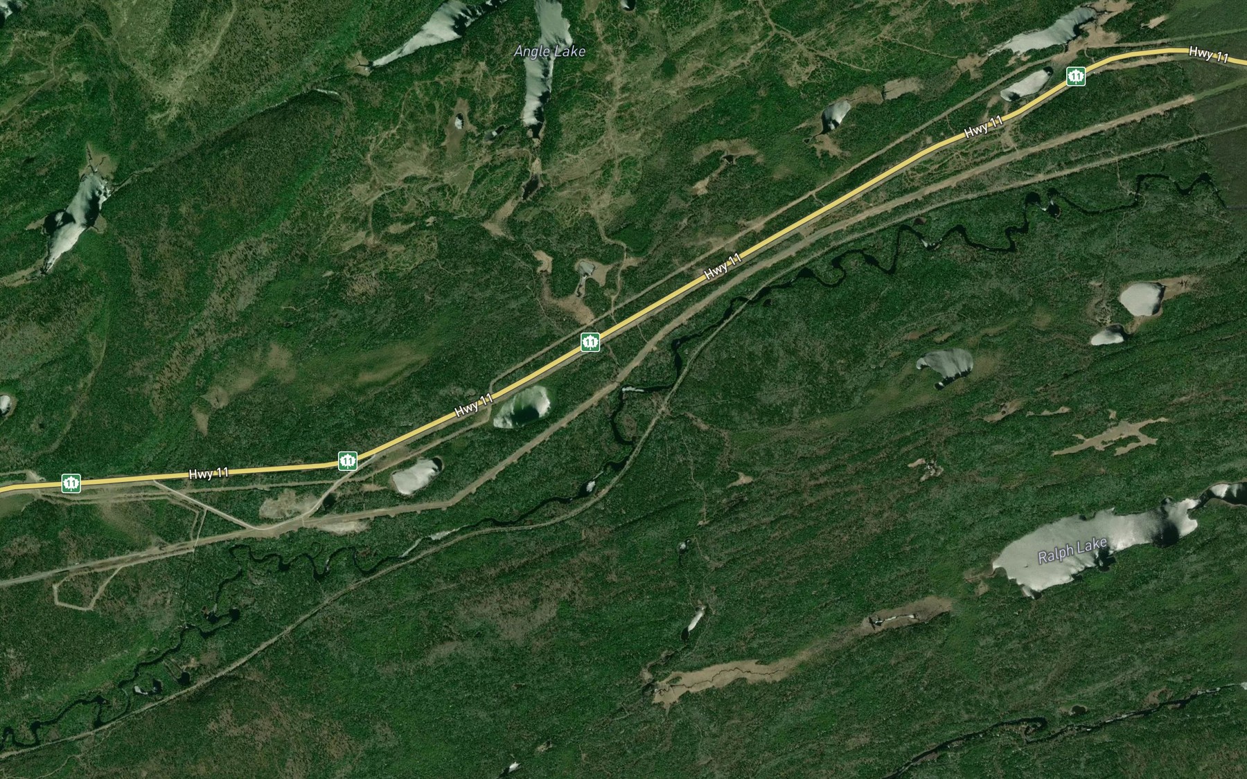 Satellite map of the Angle Creek