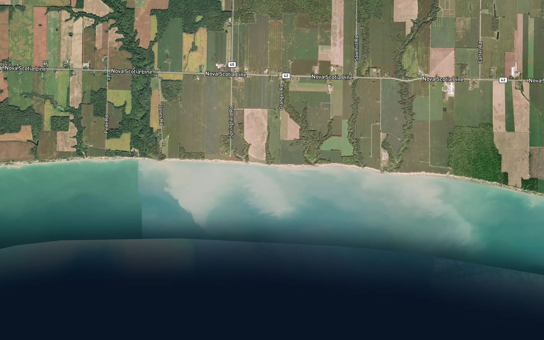 Satellite map of the Timpany Drain
