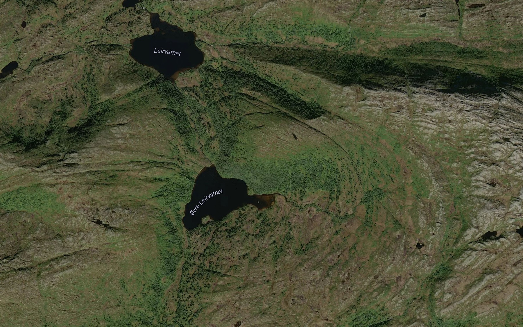 Satellite map of the Nedre Lersvatn