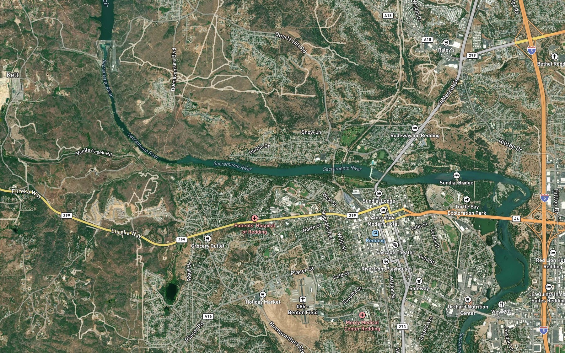 Satellite map of the Jenny Creek