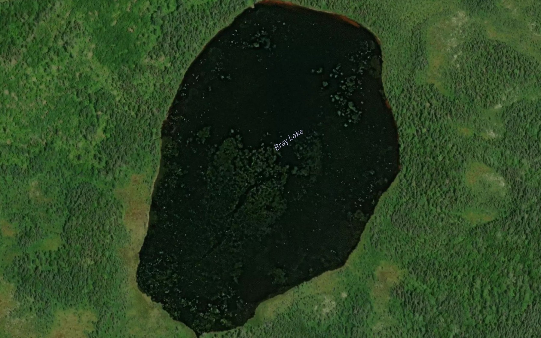 Satellite map of the Bray Lake