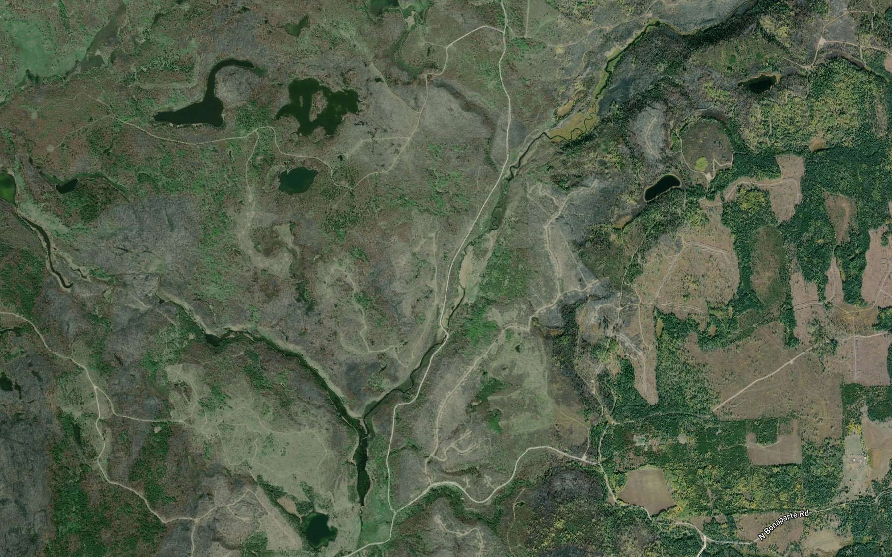Satellite map of the Orren Creek
