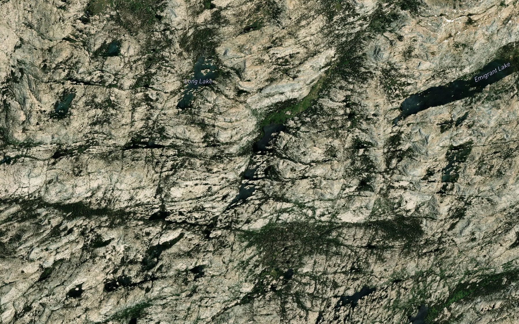 Satellite map of the Buck Lakes