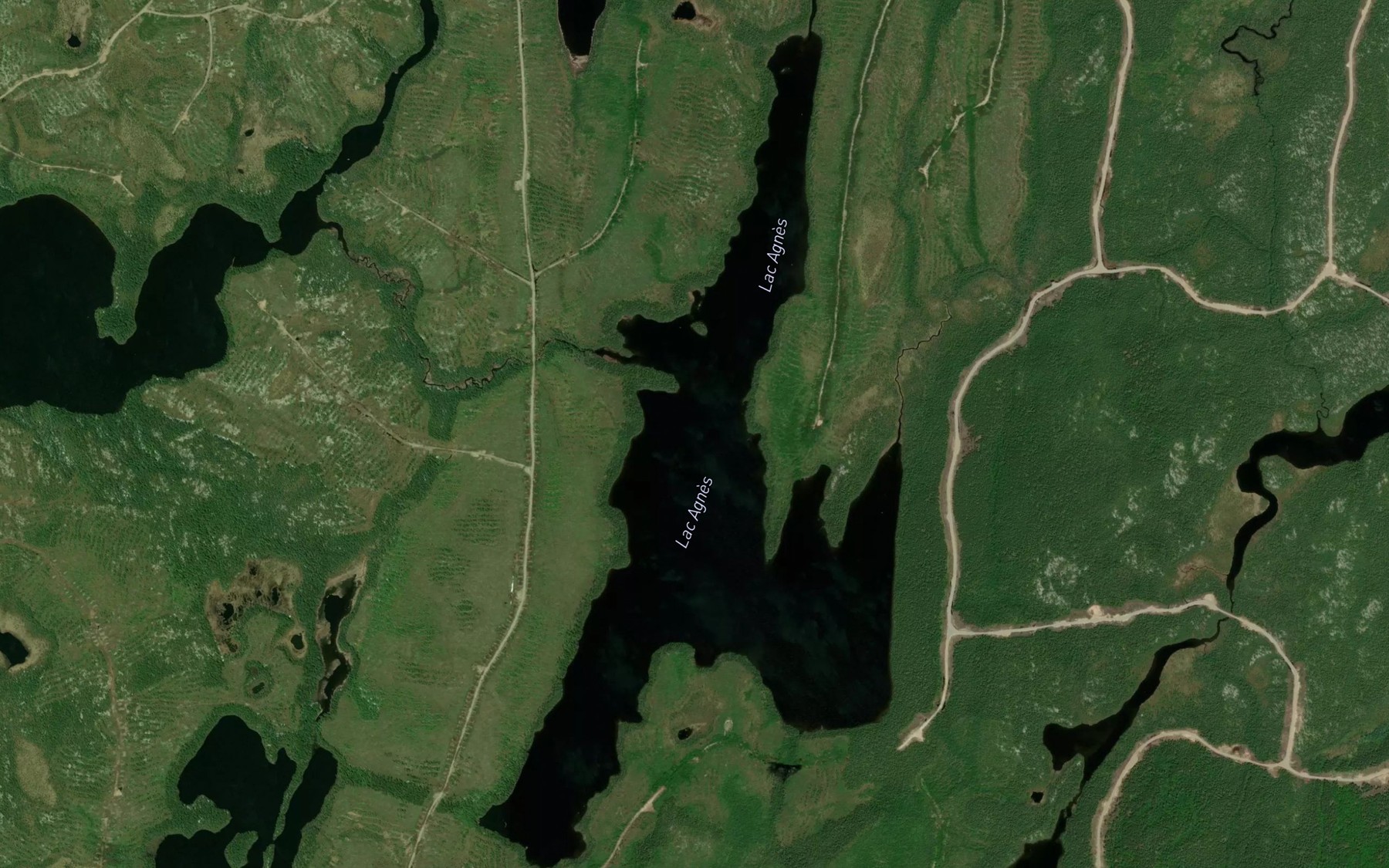 Satellite map of the Lac Agnes