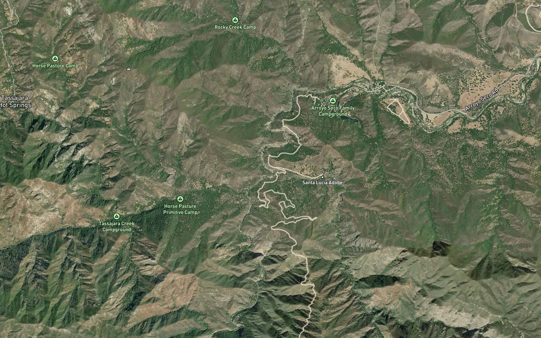 Satellite map of the Santa Lucia Creek