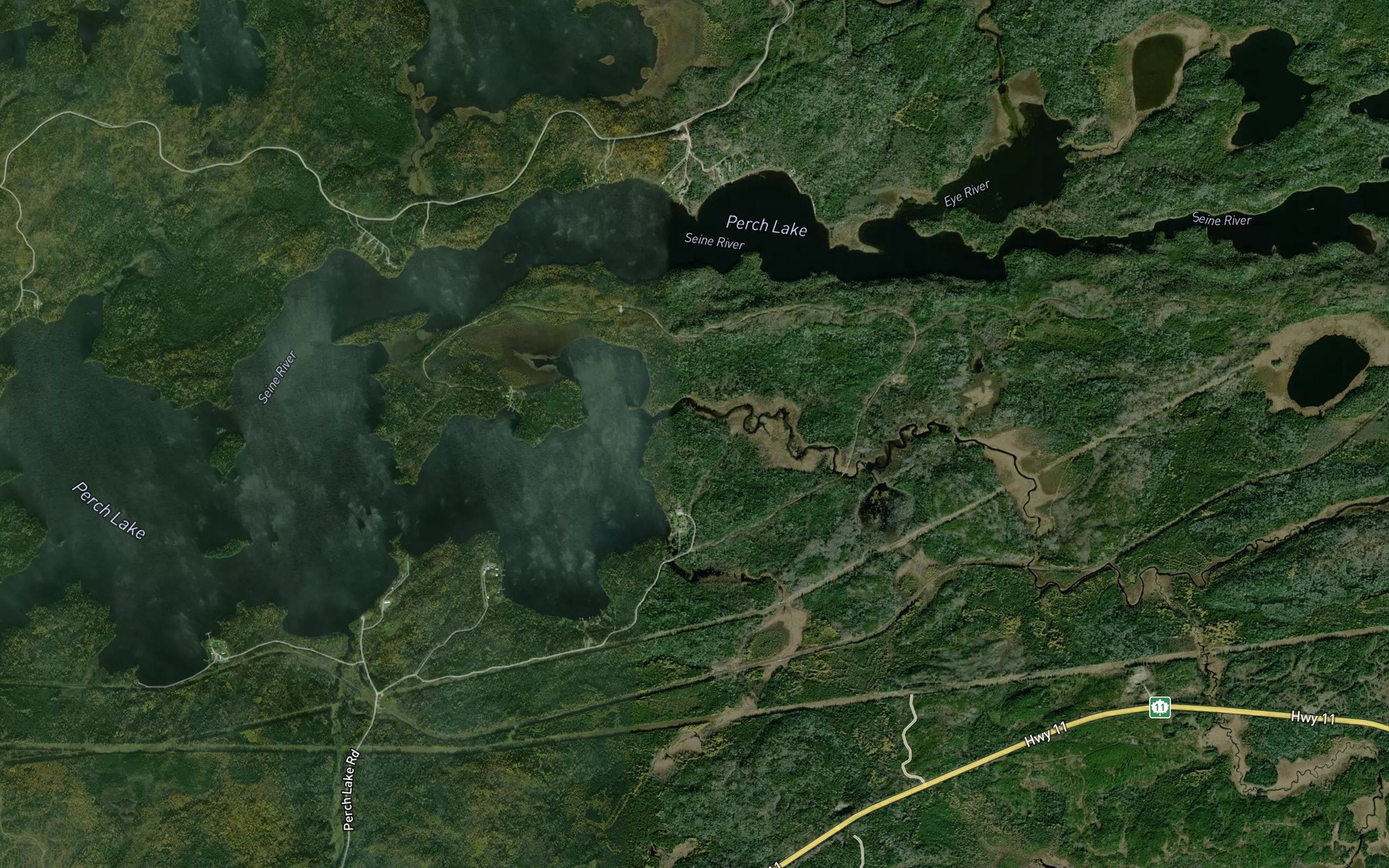 Satellite map of the Jackfish Creek