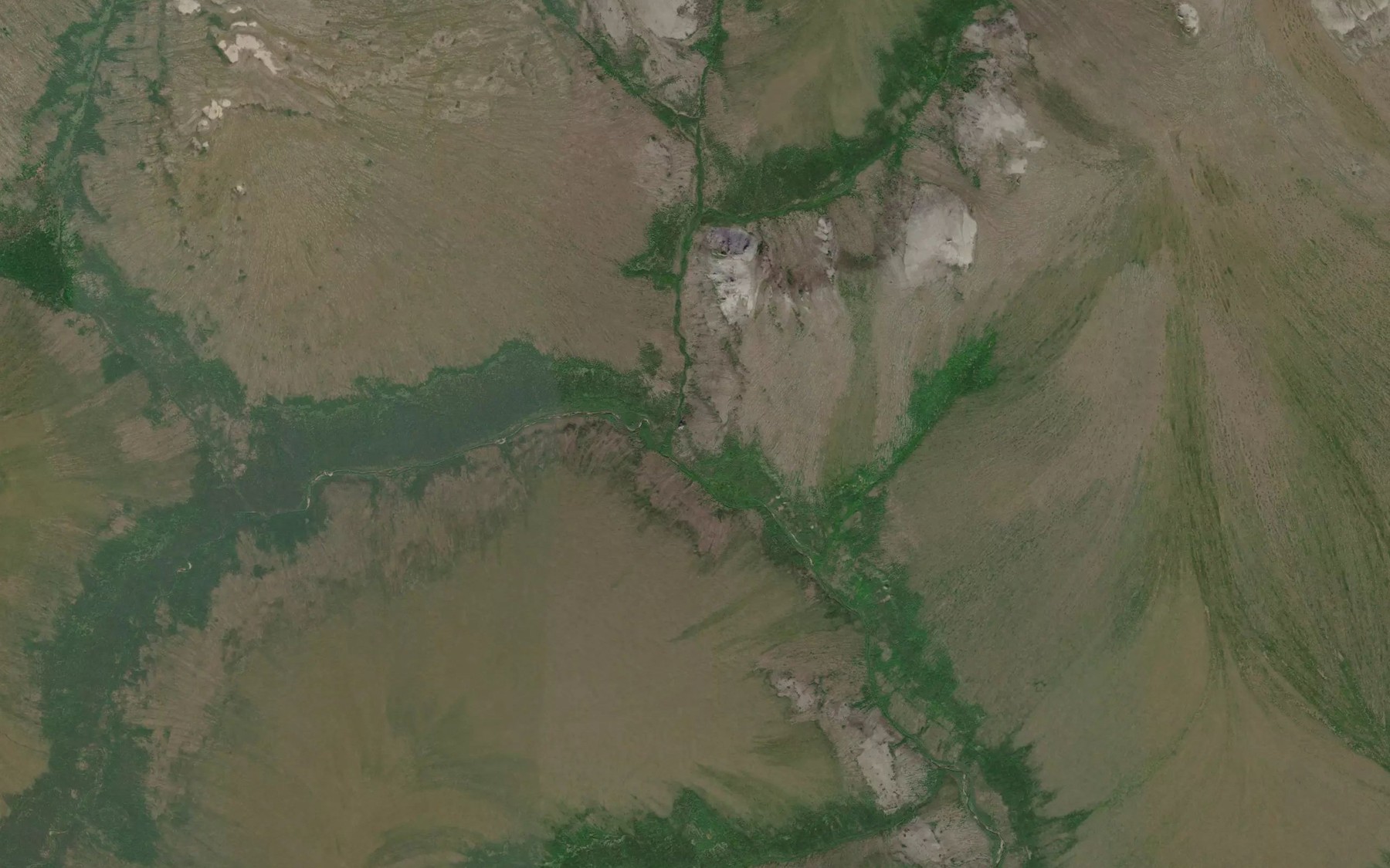 Satellite map of the Bluff Creek