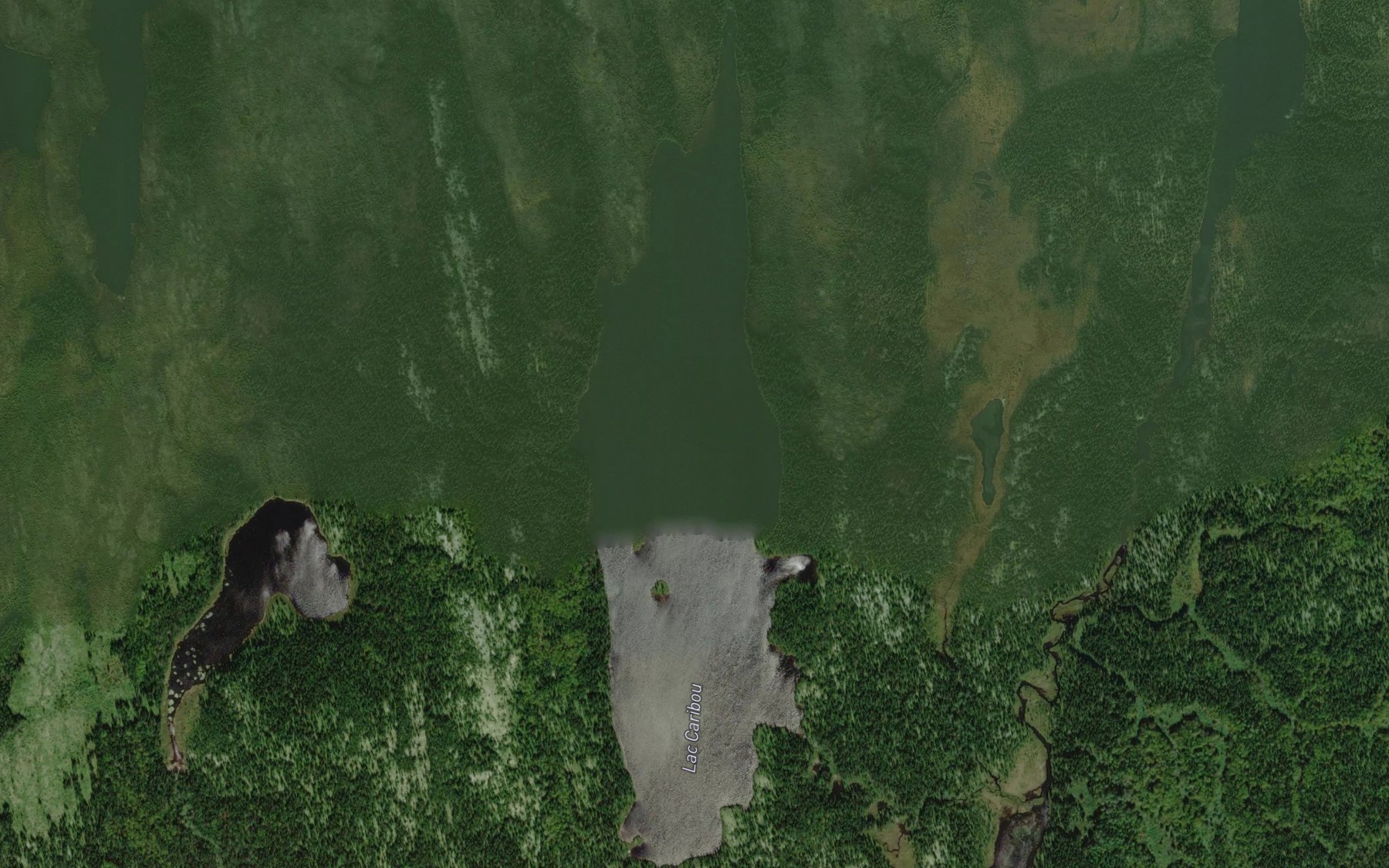 Satellite map of the Lac Caribou