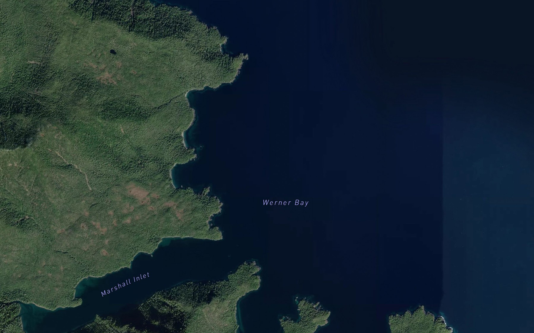 Satellite map of the Werner Bay