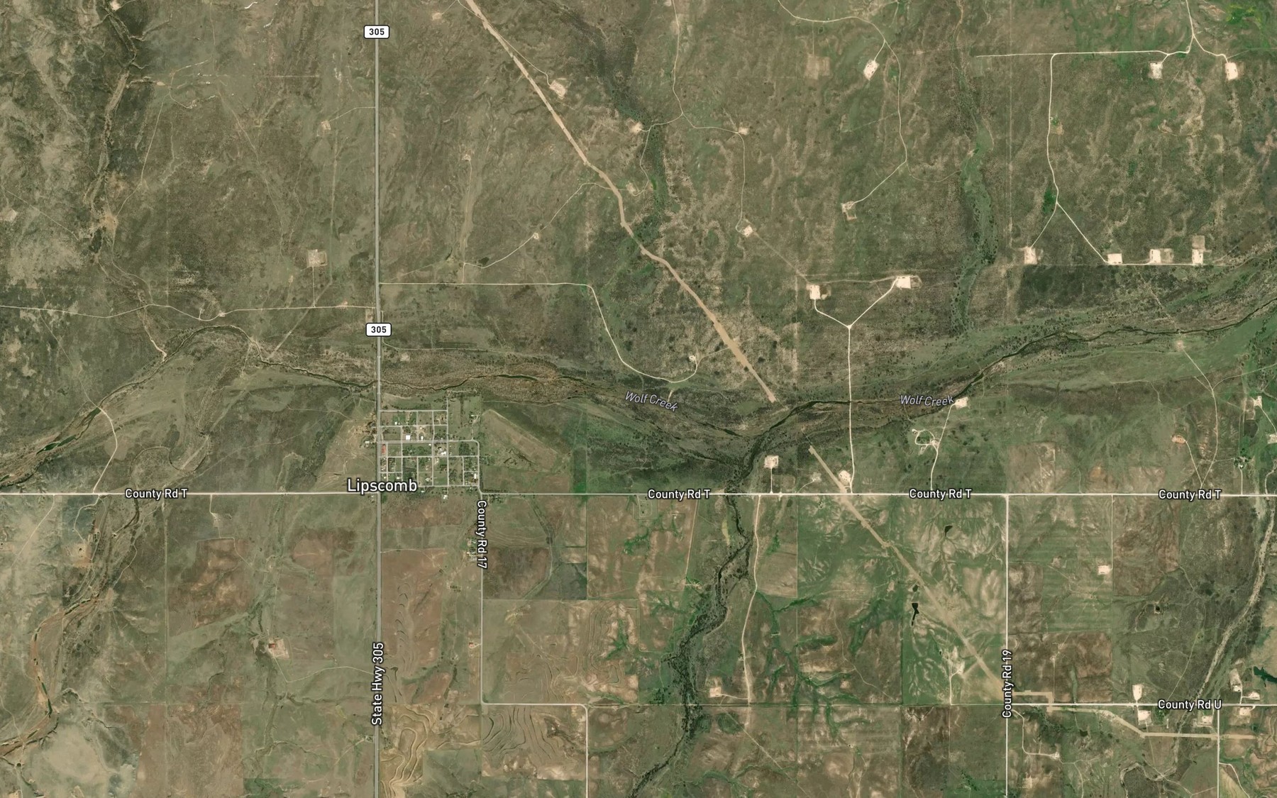 Satellite map of the Chicken Creek