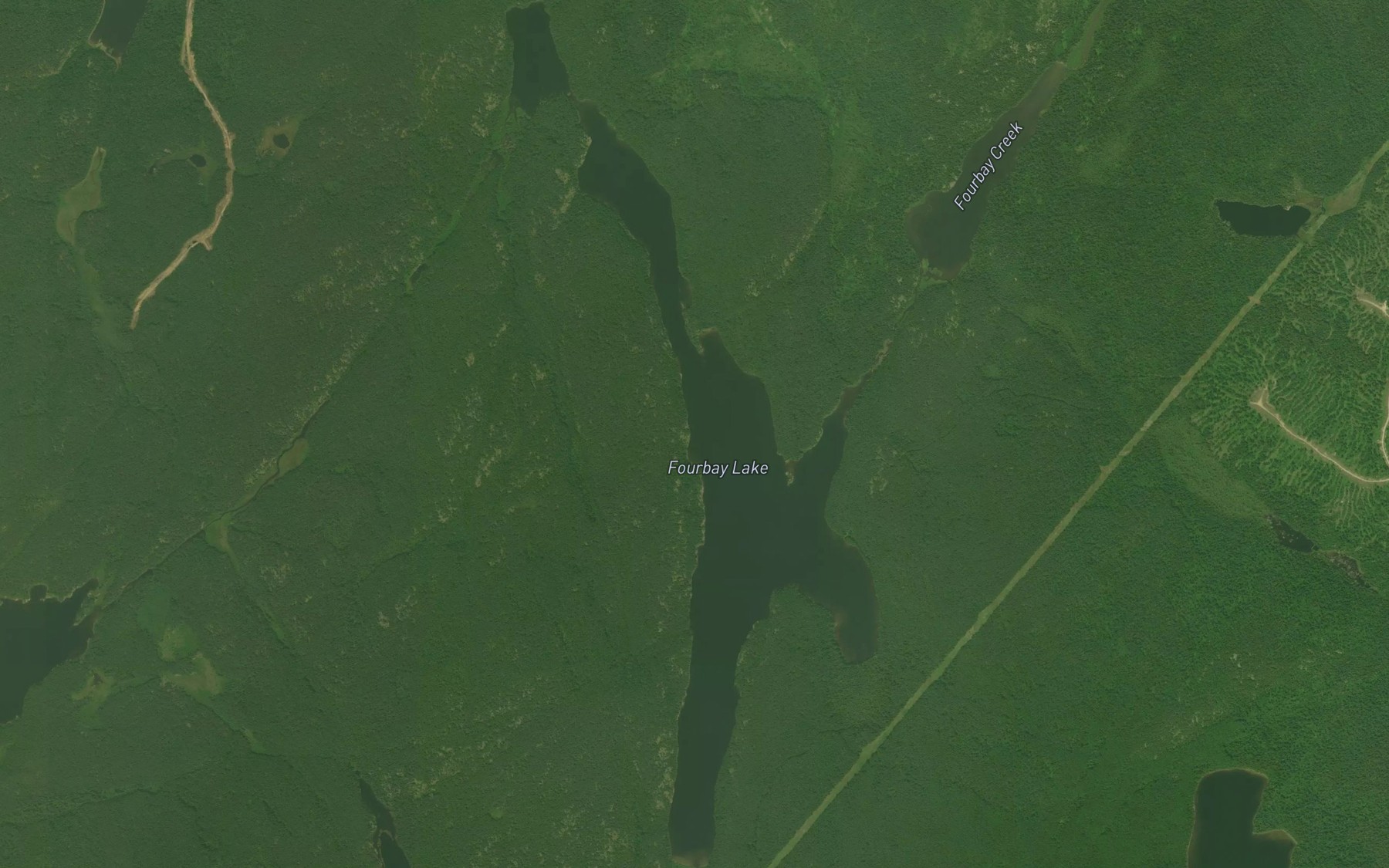 Satellite map of the Fourbay Lake